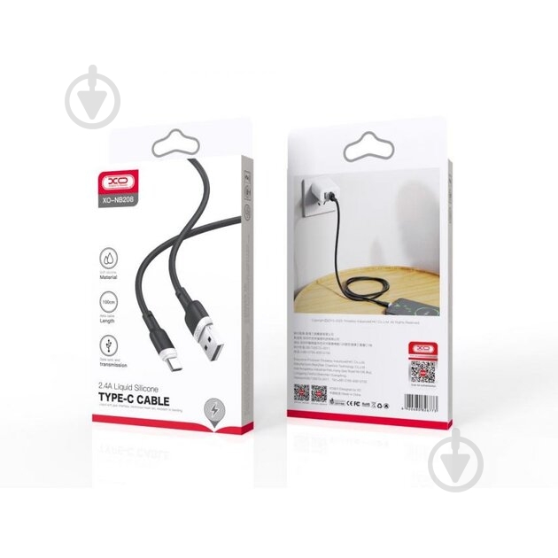 Кабель Xo USB A - L NB208 1 м black - фото 2 Кабель Xo USB A - L NB208 1 м black - фото 2