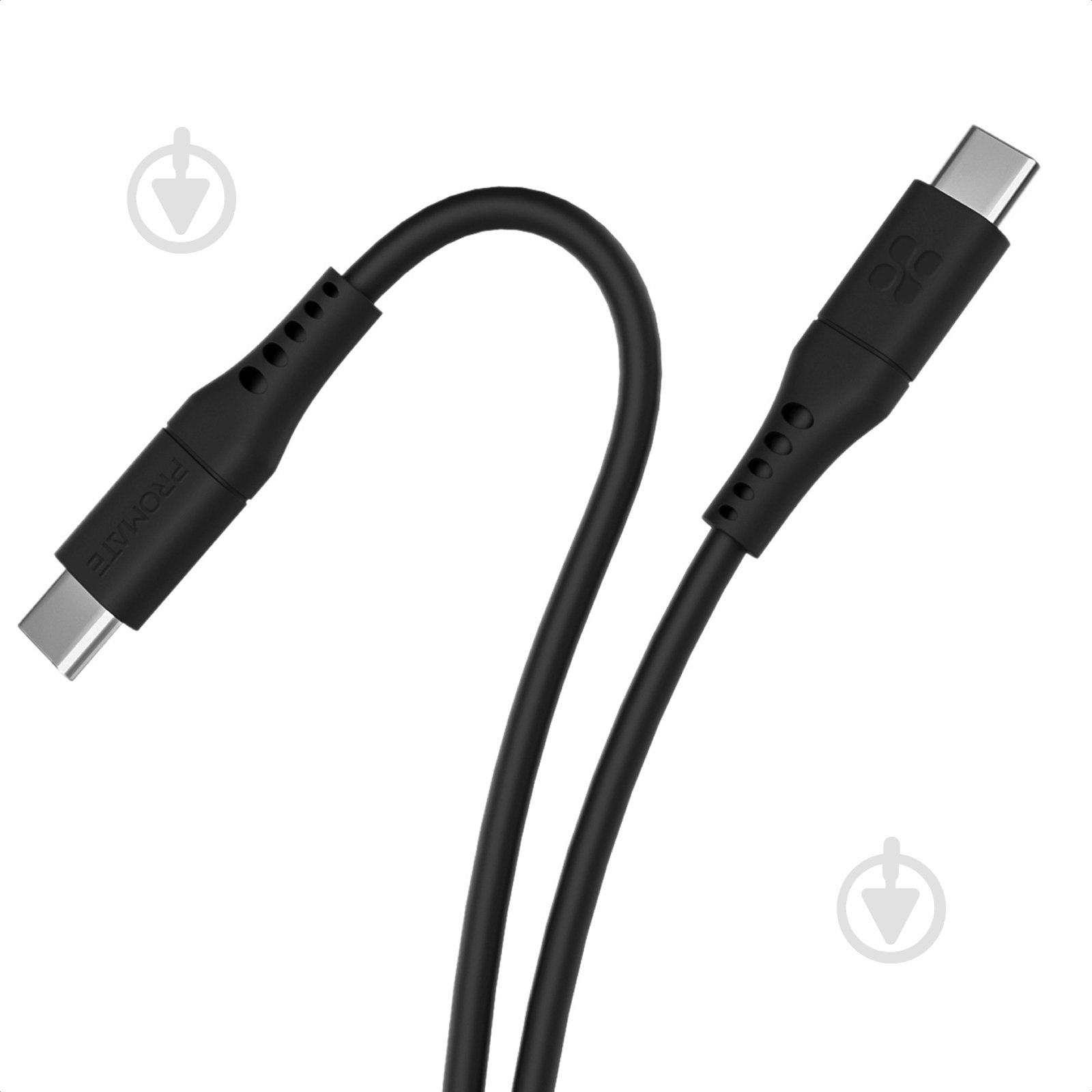 Кабель Promate PowerLink-CC120 USB-C to USB-C 60 Вт Power Delivery 1,2 м чорний (powerlink-cc120.black) - фото 1