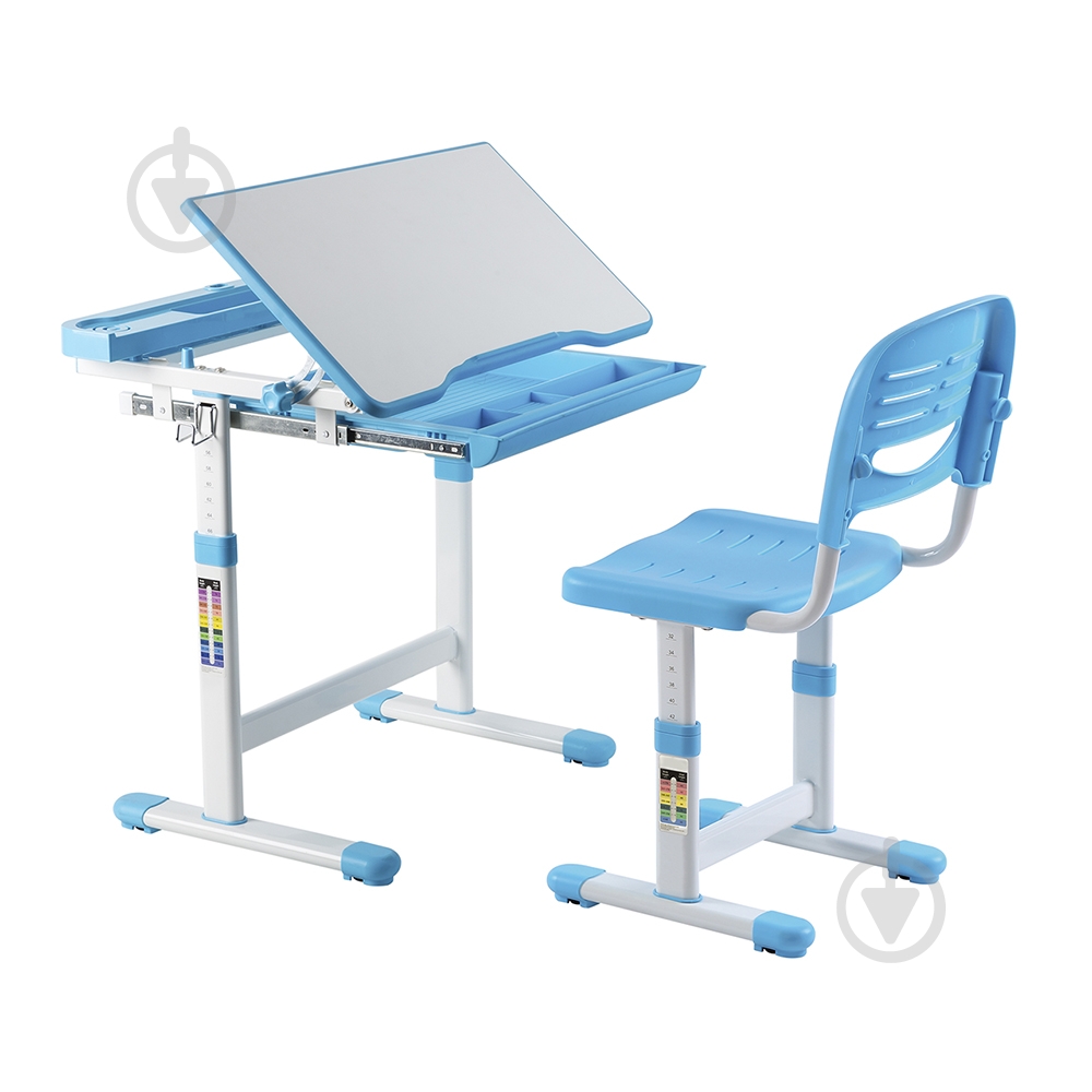 Комплект парта и стул-трансформеры FunDesk Cantare Blue - фото 2 Комплект парта и стул-трансформеры FunDesk Cantare Blue - фото 2