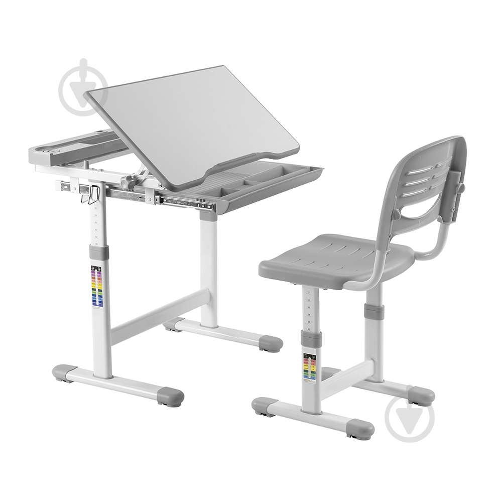Комплект парта и стул-трансформеры FunDesk Cantare Grey - фото 2