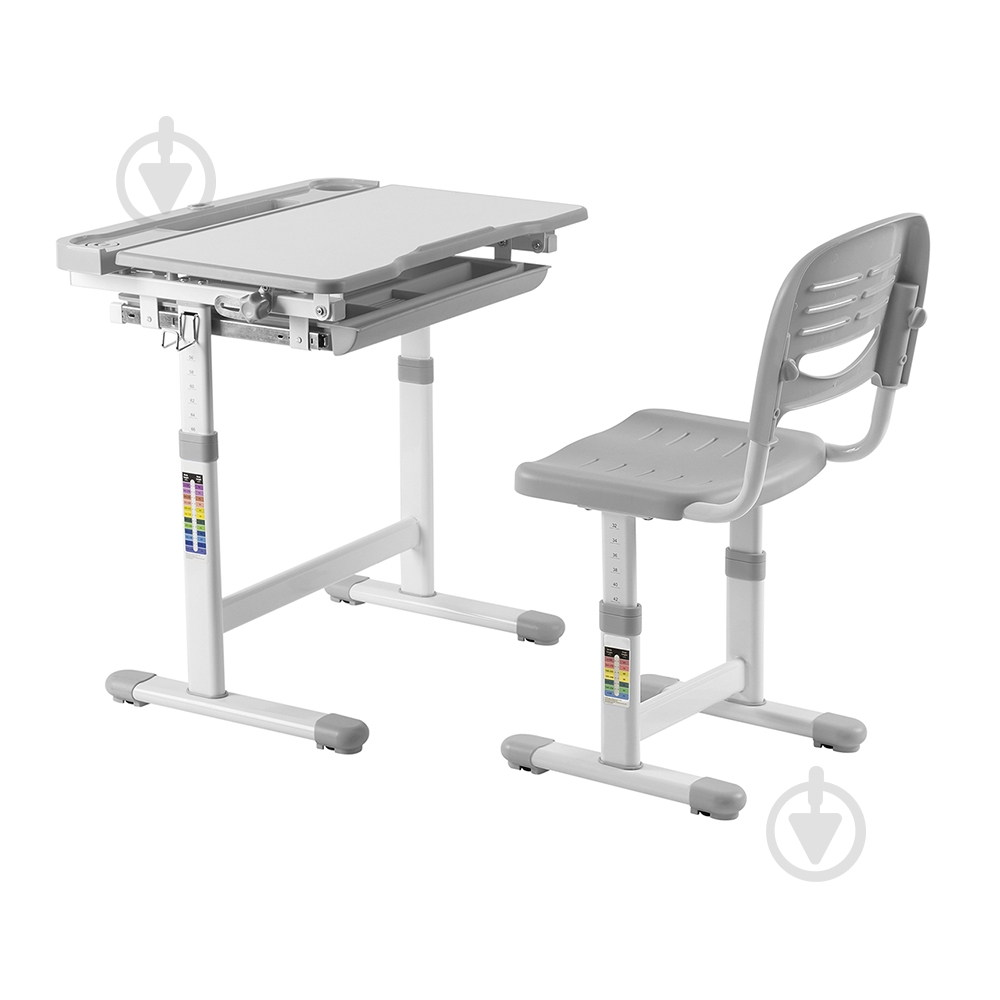 Комплект парта и стул-трансформеры FunDesk Cantare Grey - фото 1