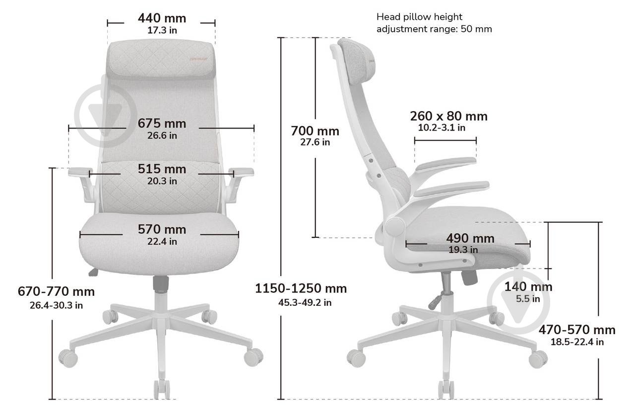 Кресло офисное Cougar Stryder серый - фото 8 Кресло офисное Cougar Stryder серый - фото 8