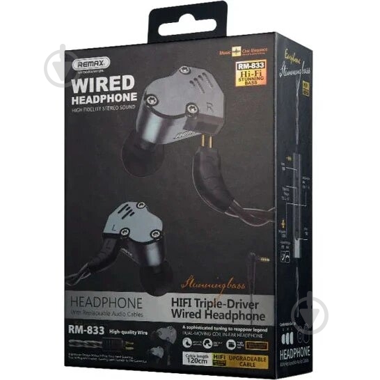 Наушники Remax RM-833 black - фото 4 Наушники Remax RM-833 black - фото 4