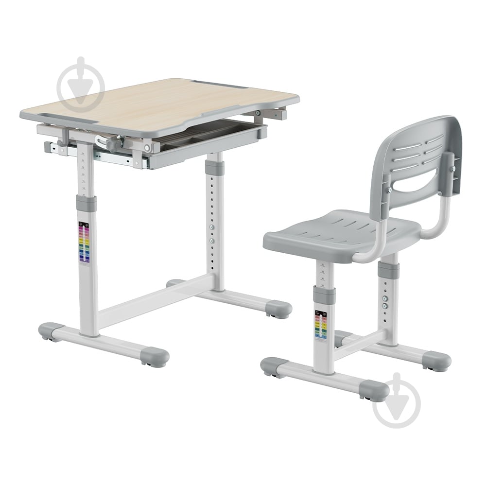 Комплект парта и стул-трансформеры FunDesk Sole Grey - фото 1 Комплект парта и стул-трансформеры FunDesk Sole Grey - фото 1