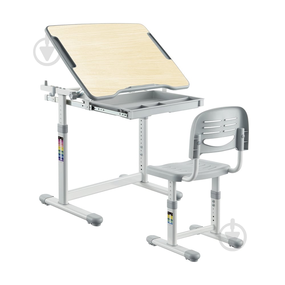 Комплект парта и стул-трансформеры FunDesk Sole Grey - фото 2 Комплект парта и стул-трансформеры FunDesk Sole Grey - фото 2