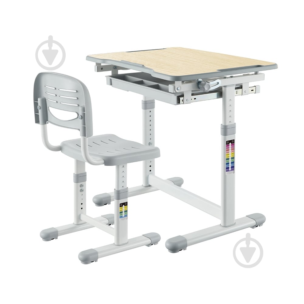 Комплект парта и стул-трансформеры FunDesk Sole Grey - фото 4 Комплект парта и стул-трансформеры FunDesk Sole Grey - фото 4