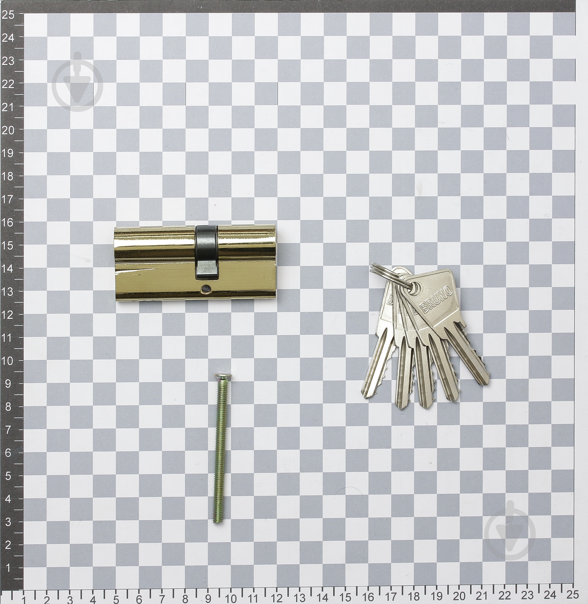 Циліндр Bruno 30x40 ключ-ключ 70 мм латунь - фото 2 Циліндр Bruno 30x40 ключ-ключ 70 мм латунь - фото 2