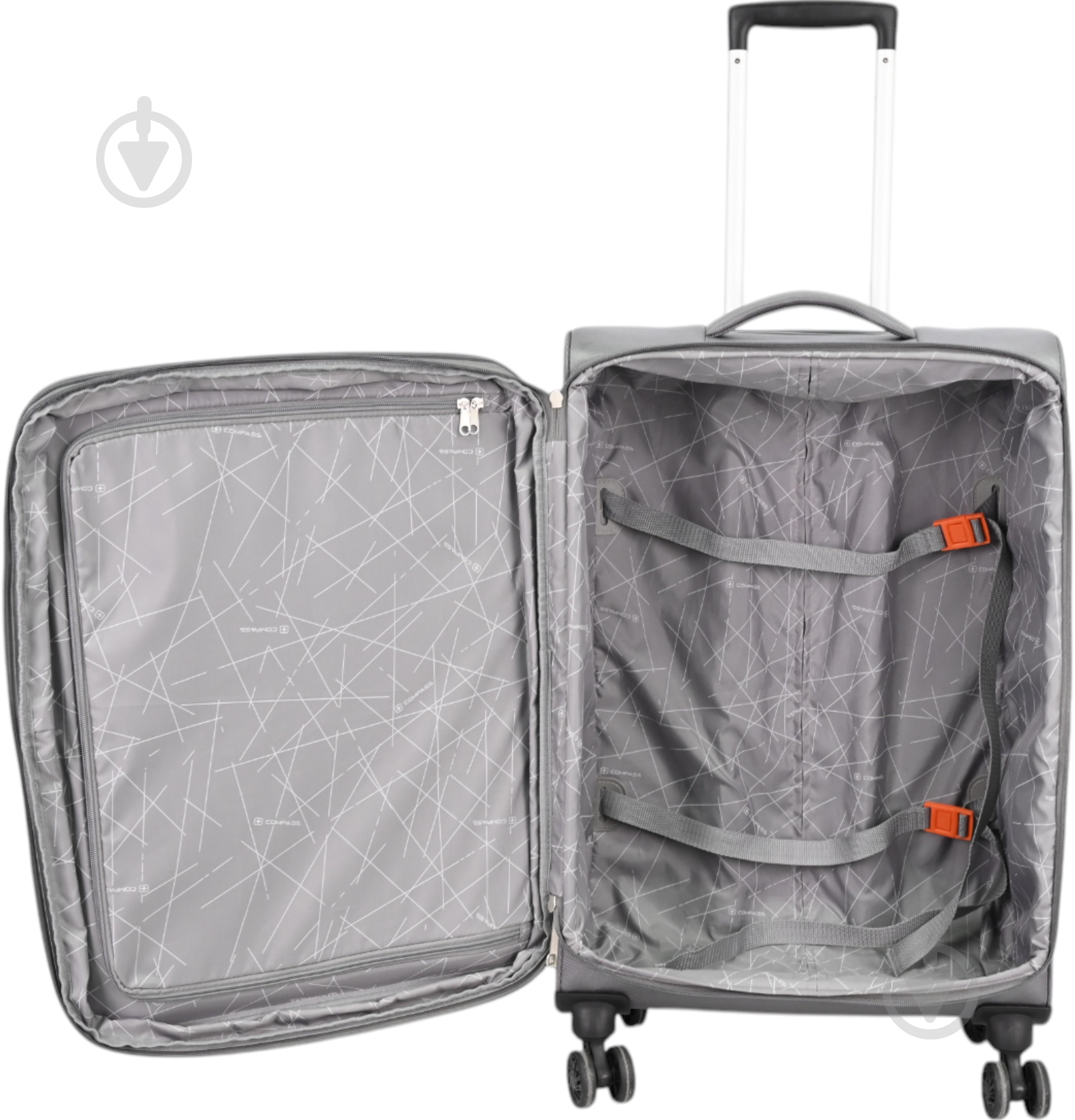 Чемодан Compass MS-3006 35 л серый 55x39x20 см S - фото 4