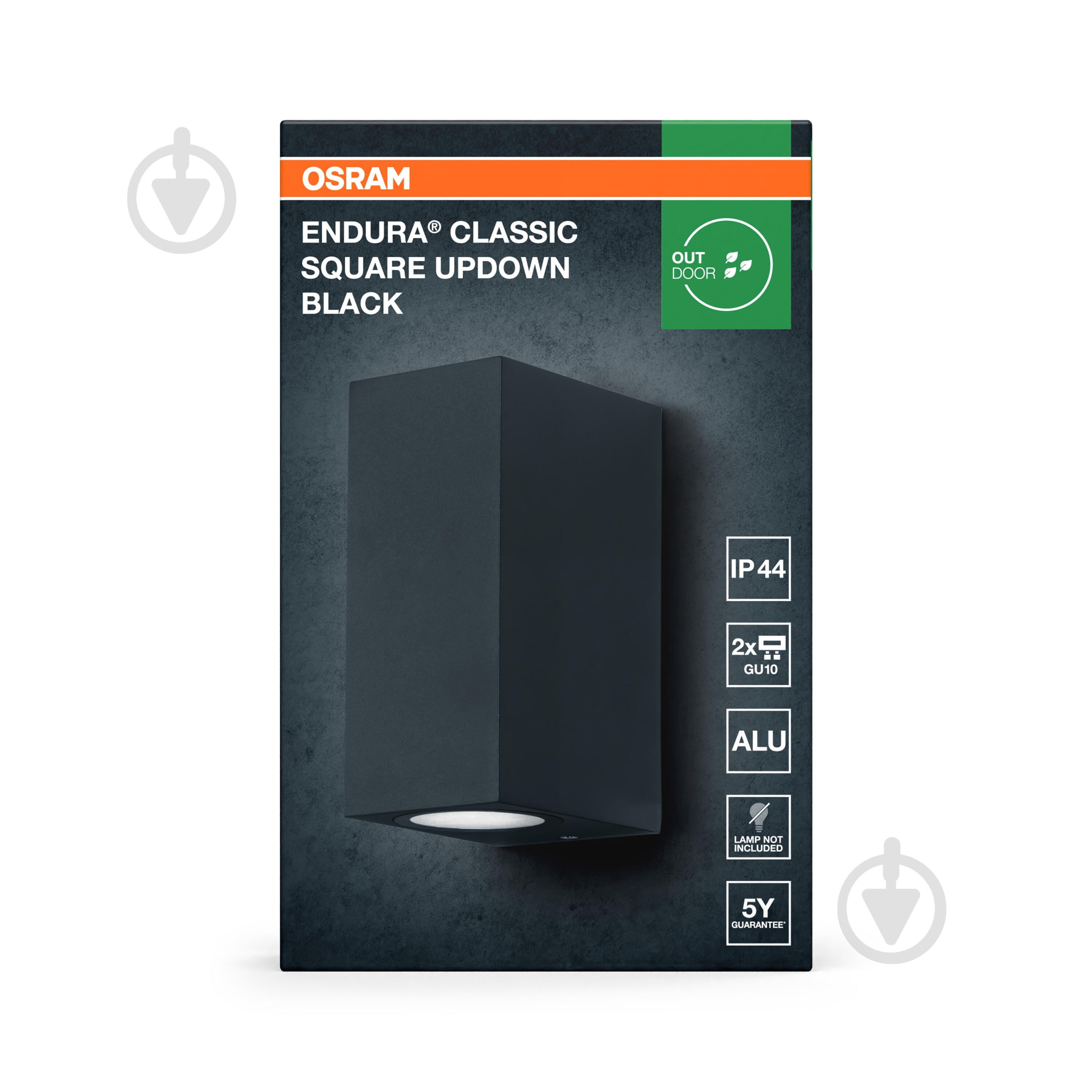 Світильник вуличний настінний Osram Endura Classic Square Updown GU10 IP44 чорний - фото 10