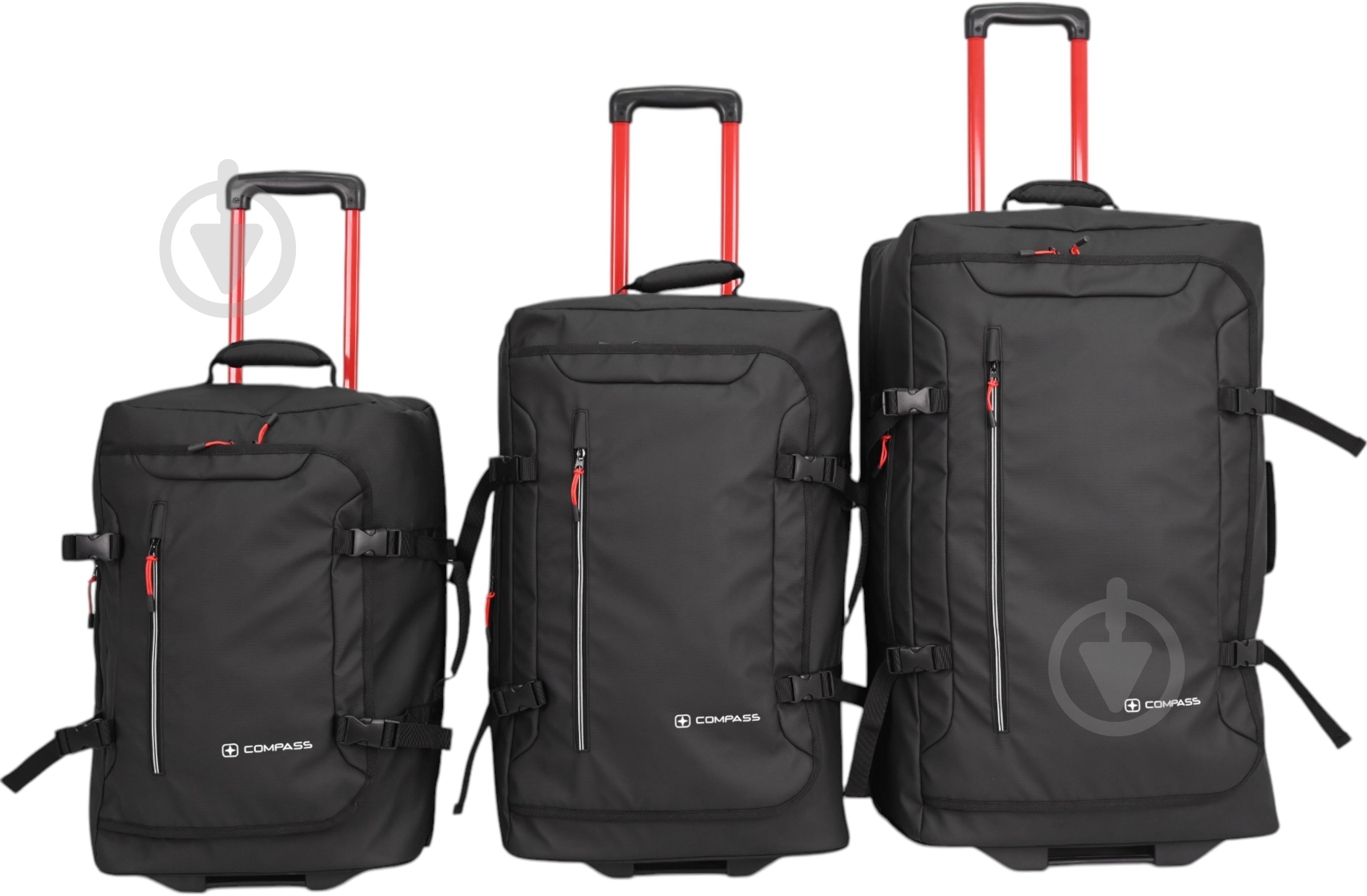 Дорожня сумка Compass MS-3025 90 л чорний 40x33x73 см L - фото 3