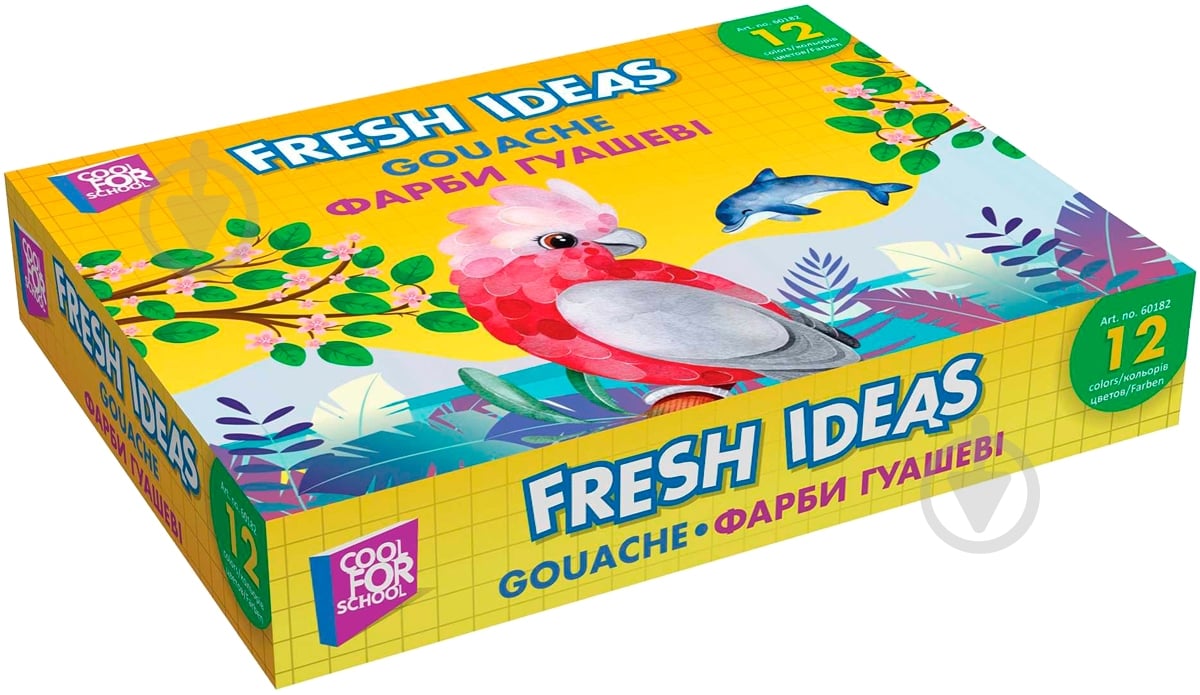 Фарба гуашева Fresh Ideas 12 кольорів 10 мл CF60182 Cool For School - фото 1