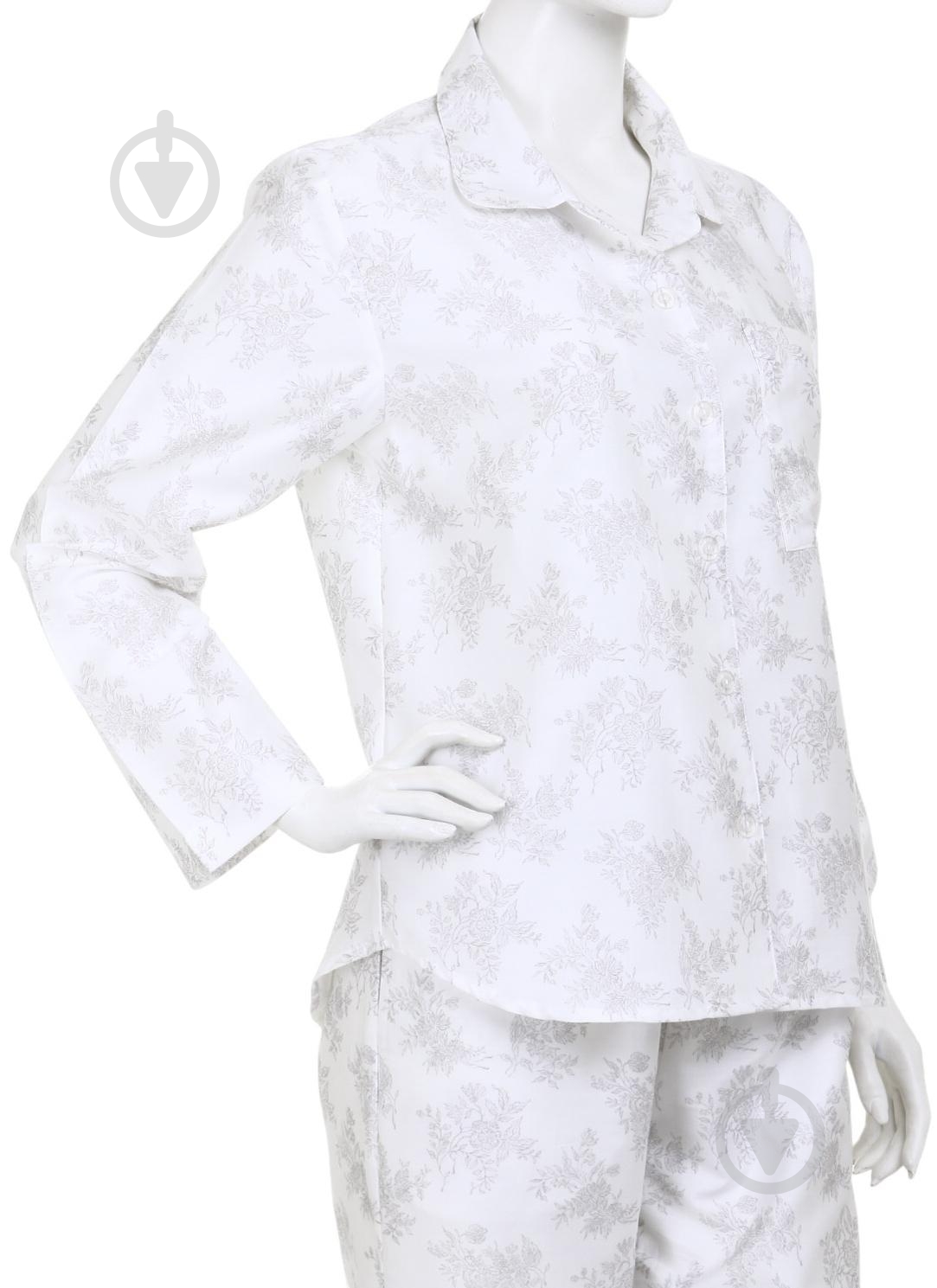 Рубашка Lameirinho Arette с длинным рукавом цветы р. S сатин - фото 2 Рубашка Lameirinho Arette с длинным рукавом цветы р. S сатин - фото 2
