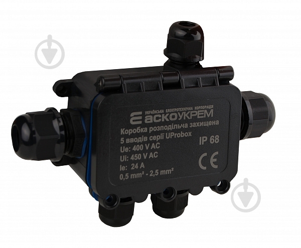 Коробка распределительная с крышкой АСКО-УКРЕМ защищена, 4 ввода/тип В, IP68 серии UProbox поликарбонат A0280010004 - фото 1 Коробка распределительная с крышкой АСКО-УКРЕМ защищена, 4 ввода/тип В, IP68 серии UProbox поликарбонат A0280010004 - фото 1