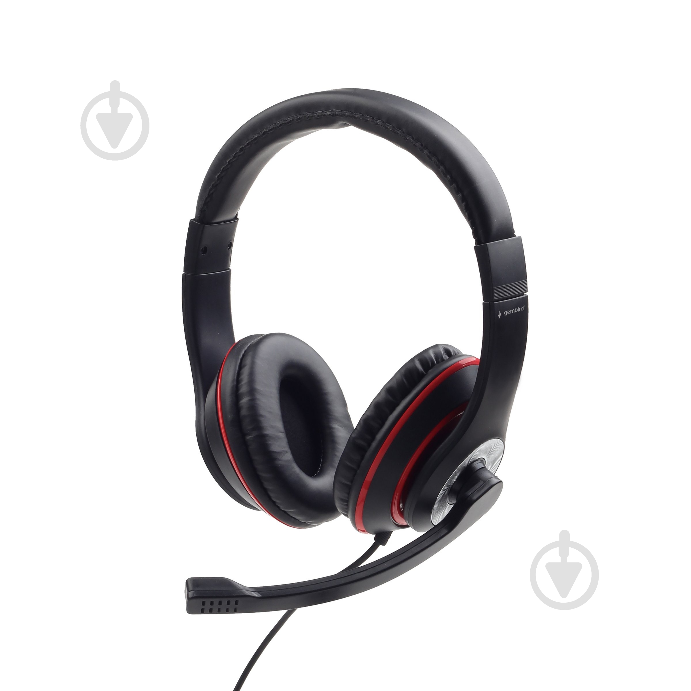 Навушники Maxxter MHS-03-BKRD black/red (MHS-03-BKRD) з мікрофоном - фото 1