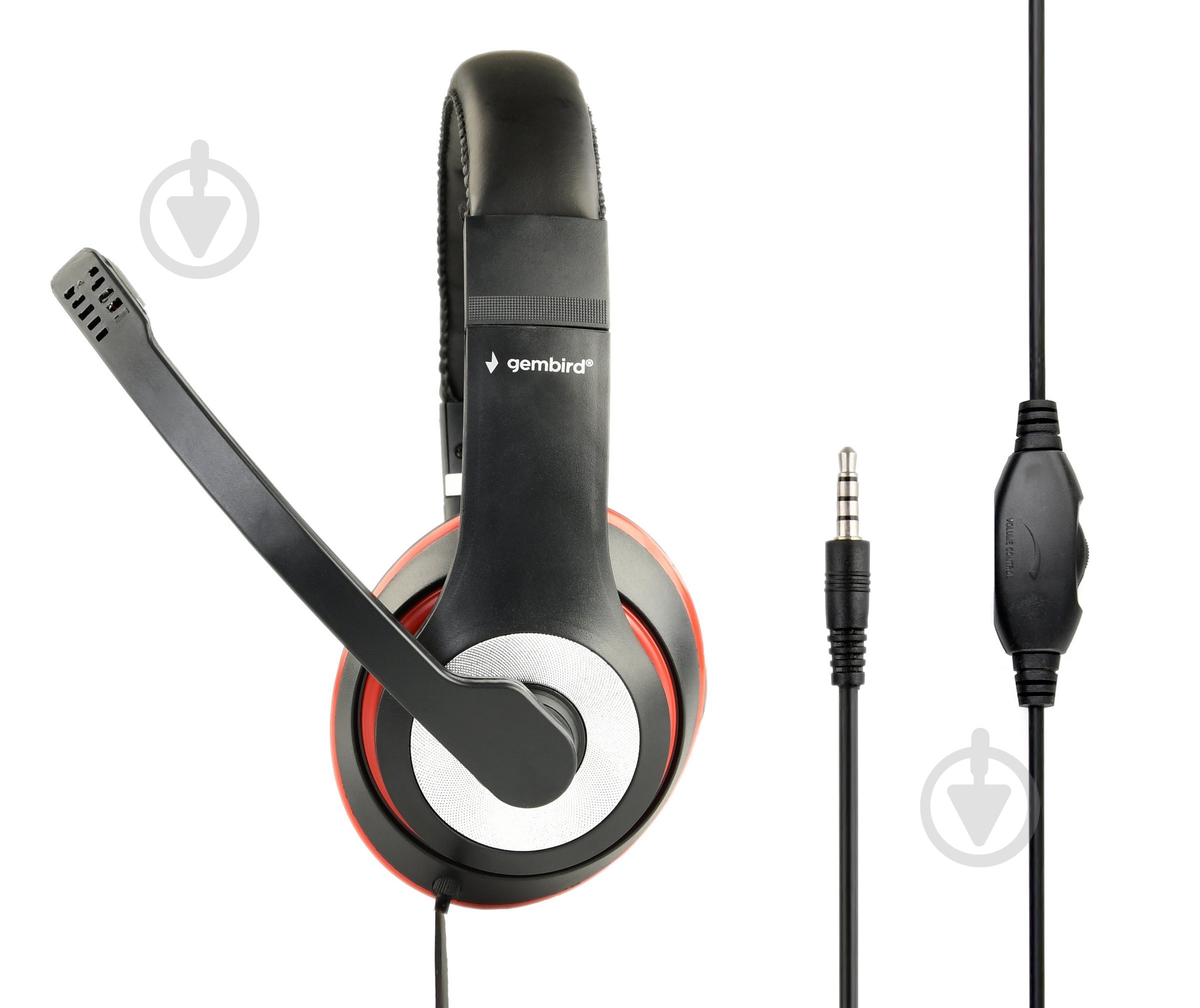 Навушники Maxxter MHS-03-BKRD black/red (MHS-03-BKRD) з мікрофоном - фото 2