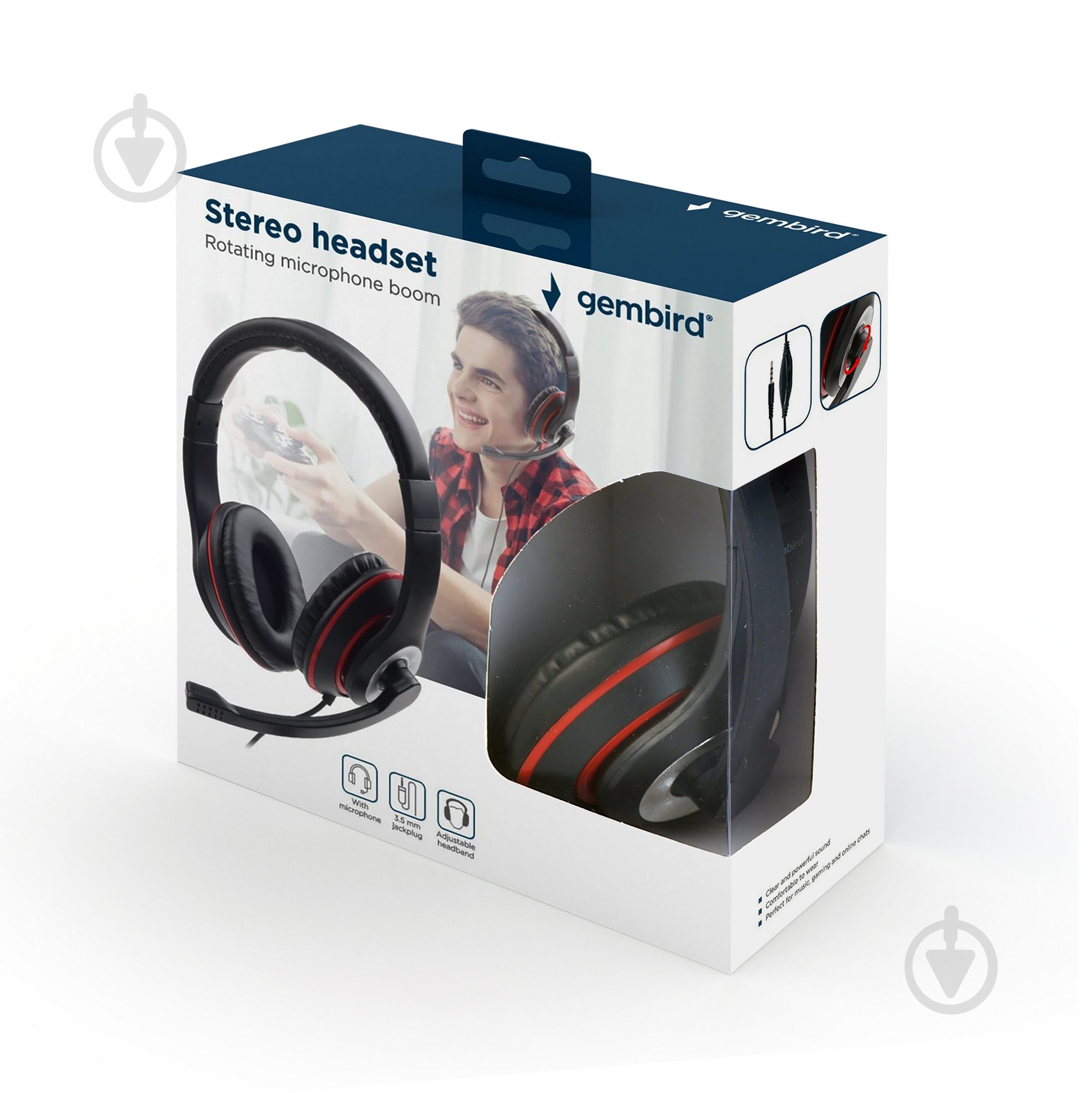 Навушники Maxxter MHS-03-BKRD black/red (MHS-03-BKRD) з мікрофоном - фото 5