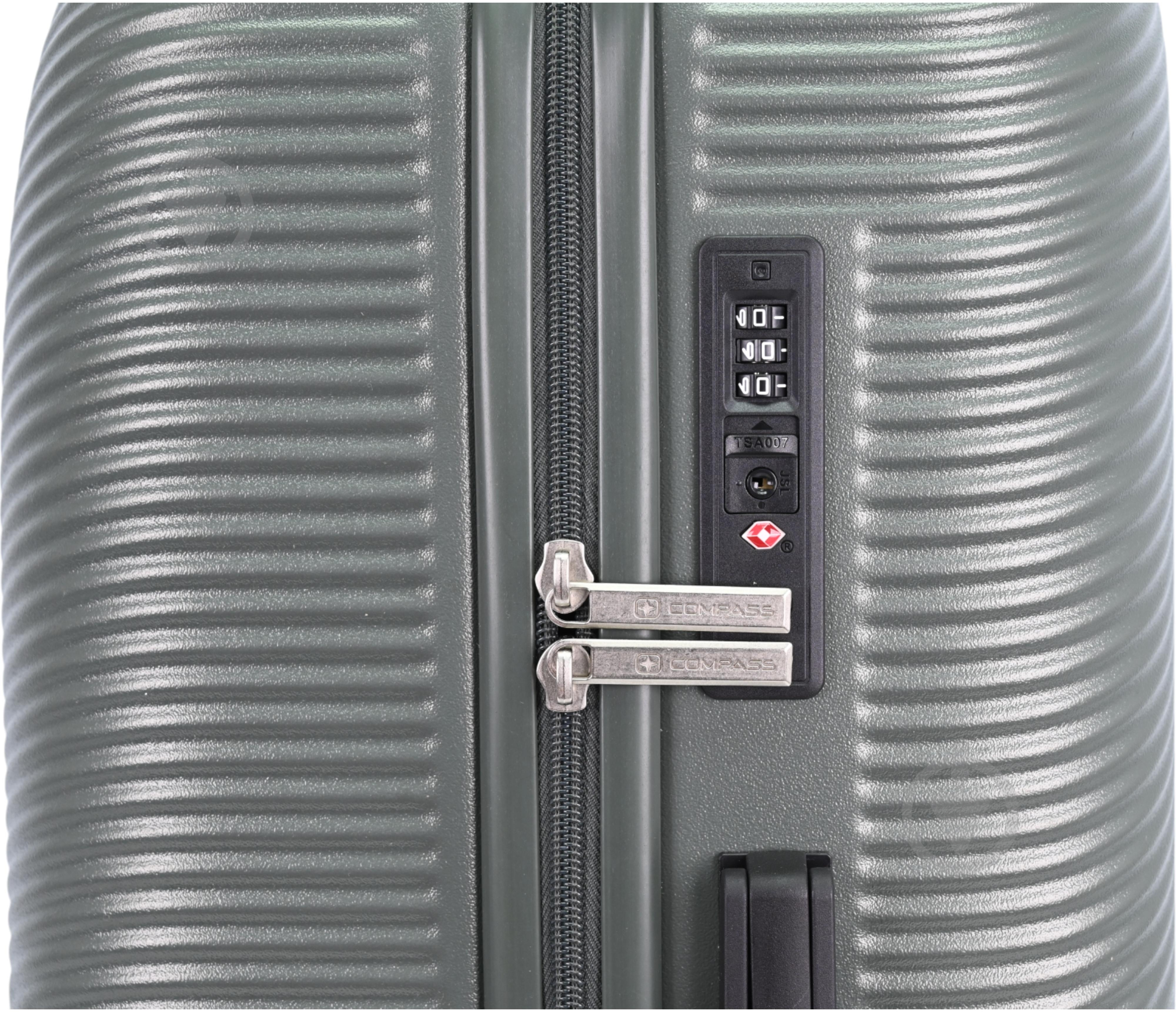 Чемодан Compass MS-2690 90 л оливковый 52x29x77 см L - фото 6