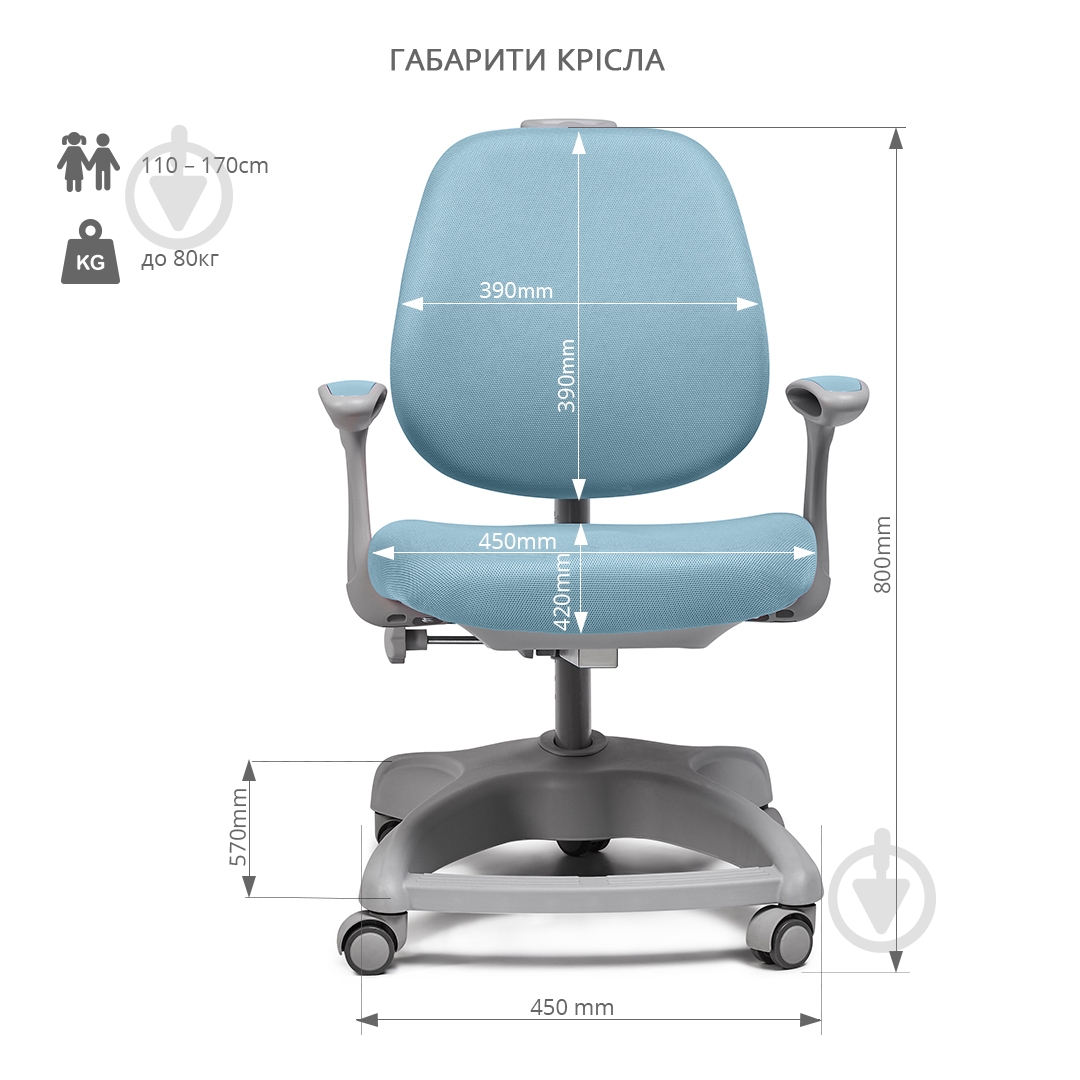 Кресло детское FunDesk Delizia голубой - фото 4