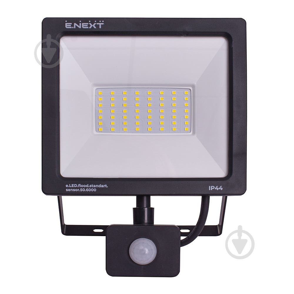 Прожектор с датчиком движения E.NEXT e.LED.flood.stand.sensor.50.6000 50 Вт IP44 черный l0790009 - фото 2 Прожектор с датчиком движения E.NEXT e.LED.flood.stand.sensor.50.6000 50 Вт IP44 черный l0790009 - фото 2