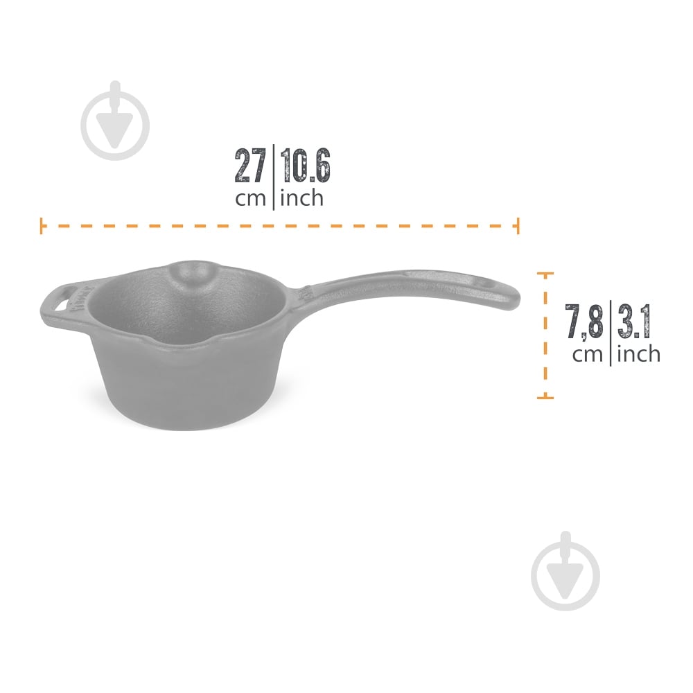 Соусник чугунный Petromax 0,5 л Cast-Iron Sauce Pot - фото 8