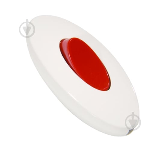 Выключатель для бра одноклавишный без подсветки белый с красным 10080 - фото 1