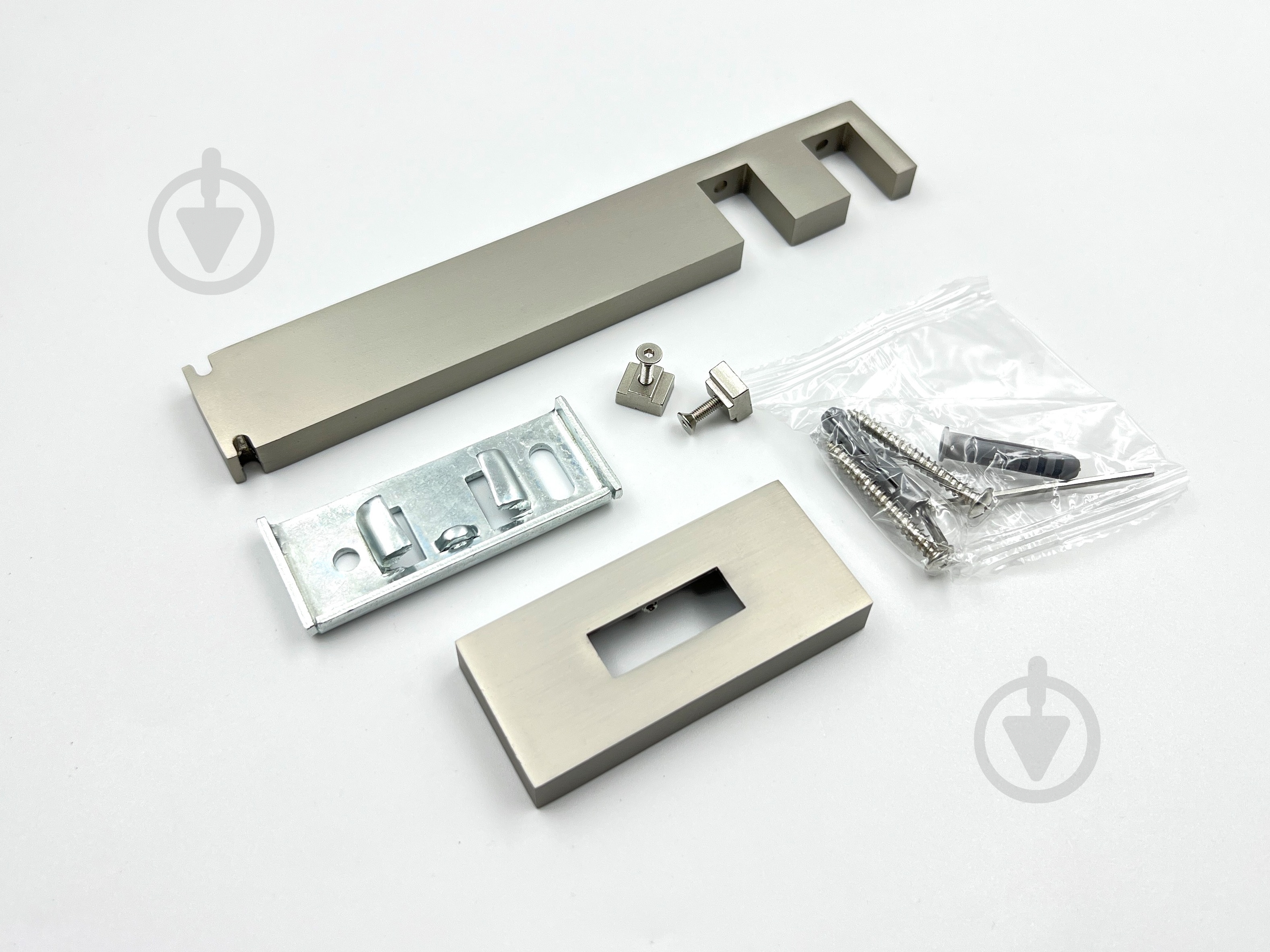 Комплект карниза Quadrum двойной 17/160 см сталь/черный профиль с белыми крючками - фото 7