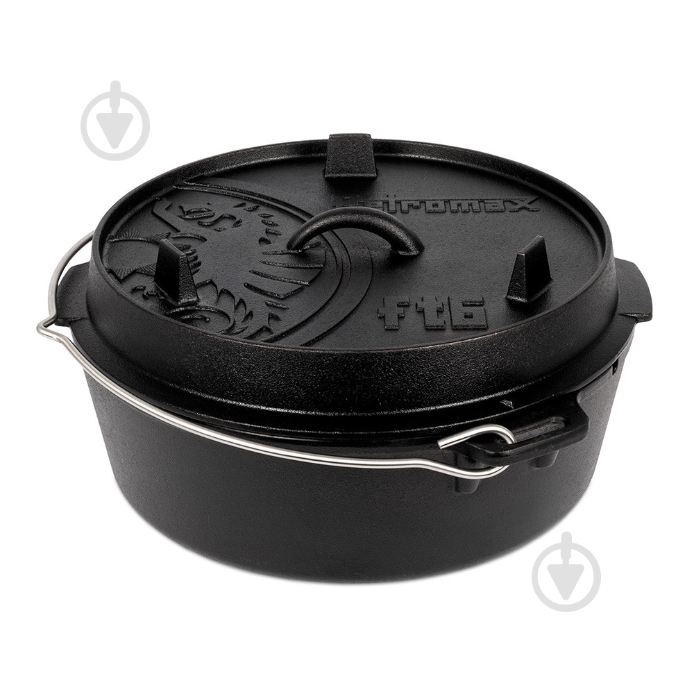 Казан із кришкою Petromax Dutch Oven ft6 плоске дно 5,5 л - фото 1