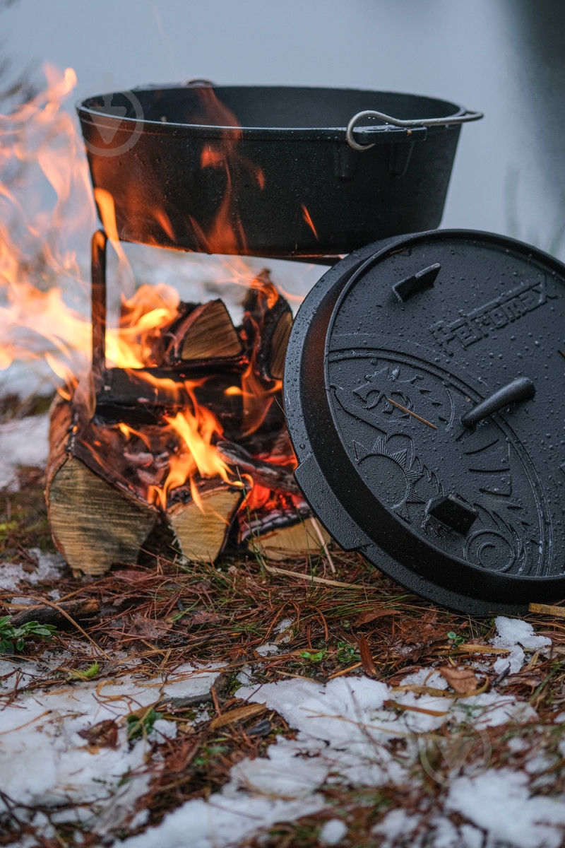 Казан із кришкою Petromax Dutch Oven ft6 плоске дно 5,5 л - фото 4