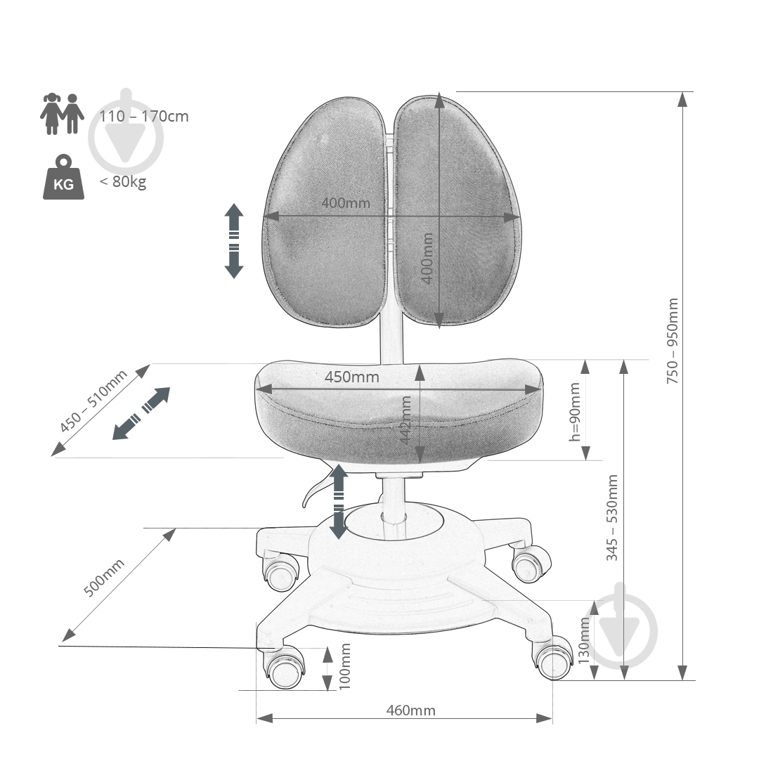Кресло детское FunDesk Pittore синий - фото 5