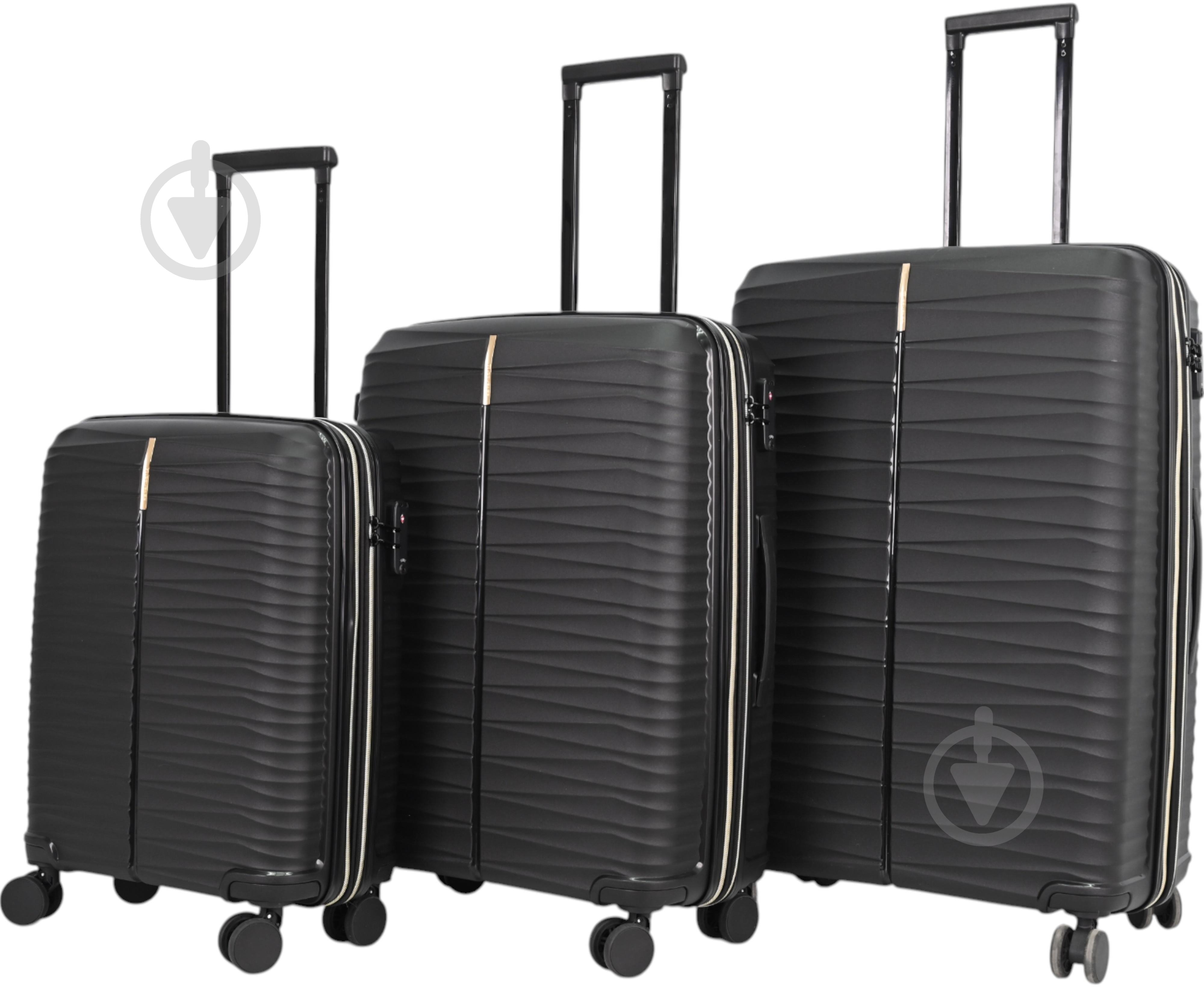 ᐉ Валіза Compass MS-2691 35 л чорний 39,5x20x55 см S • Краща ціна