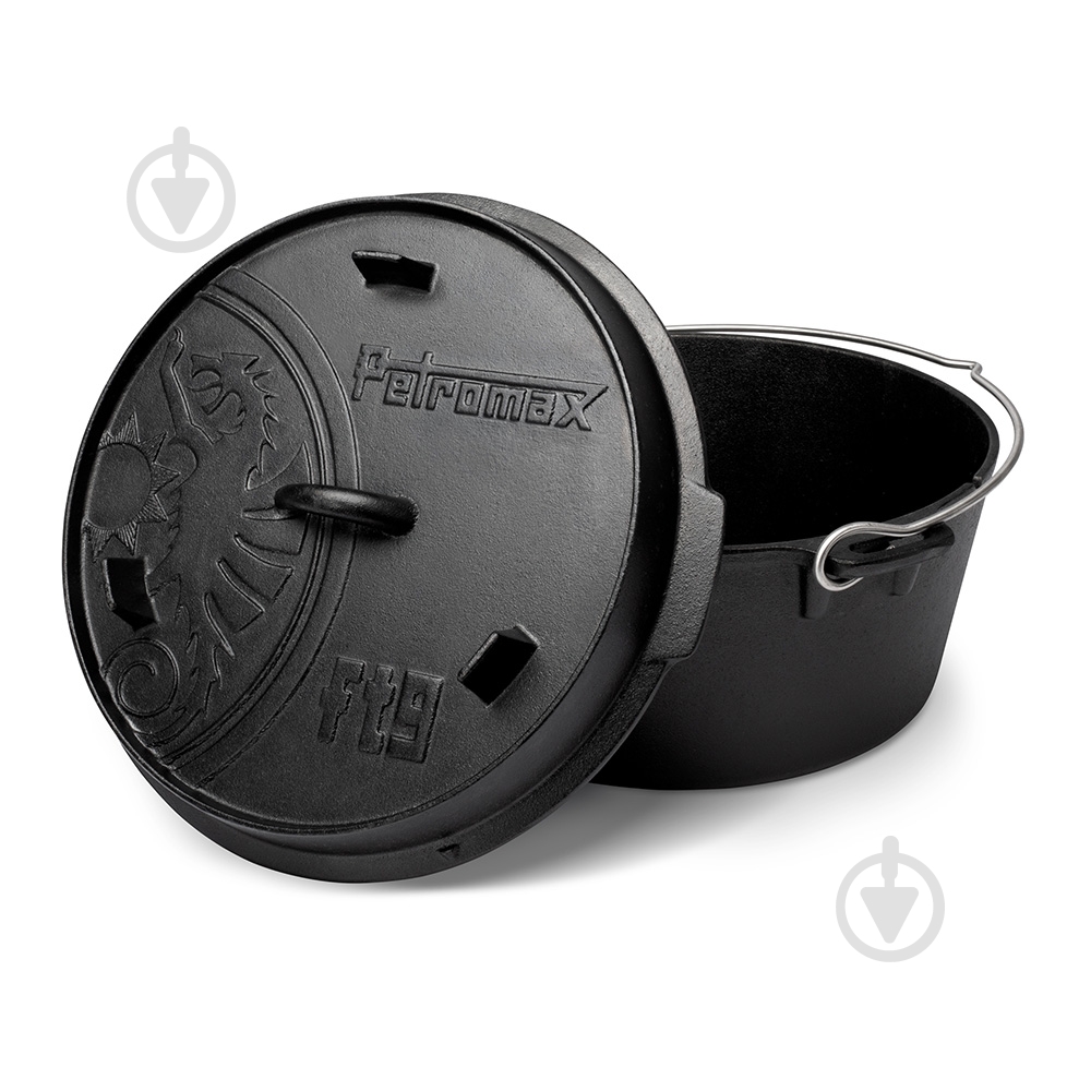 Казан із кришкою Petromax Dutch Oven ft9 плоске дно 7,5 л - фото 2