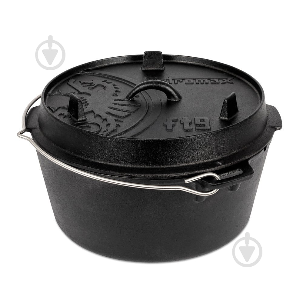 Казан із кришкою Petromax Dutch Oven ft9 плоске дно 7,5 л - фото 1