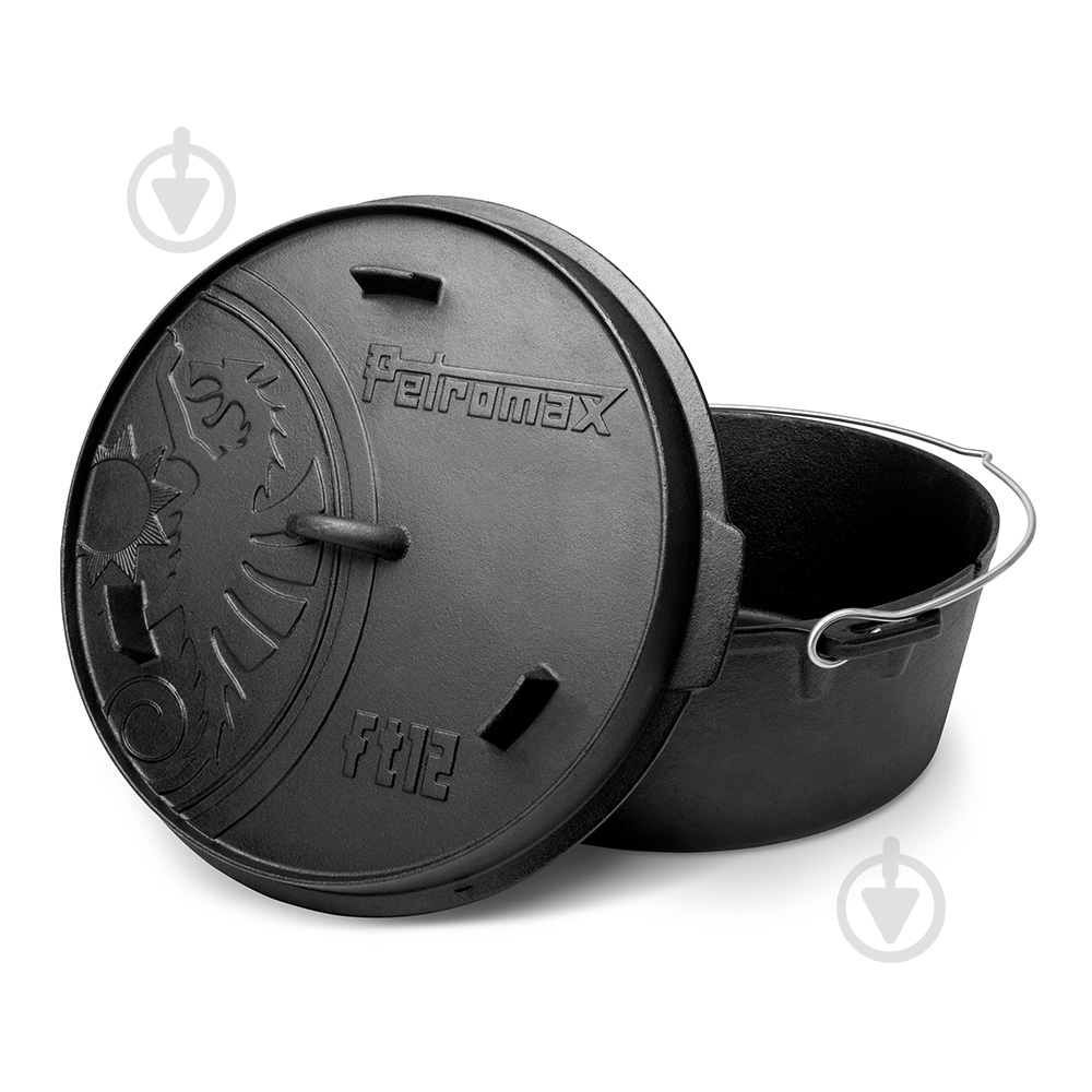 Казан із кришкою Petromax Dutch Oven ft12 плоске дно 10,8 л - фото 2
