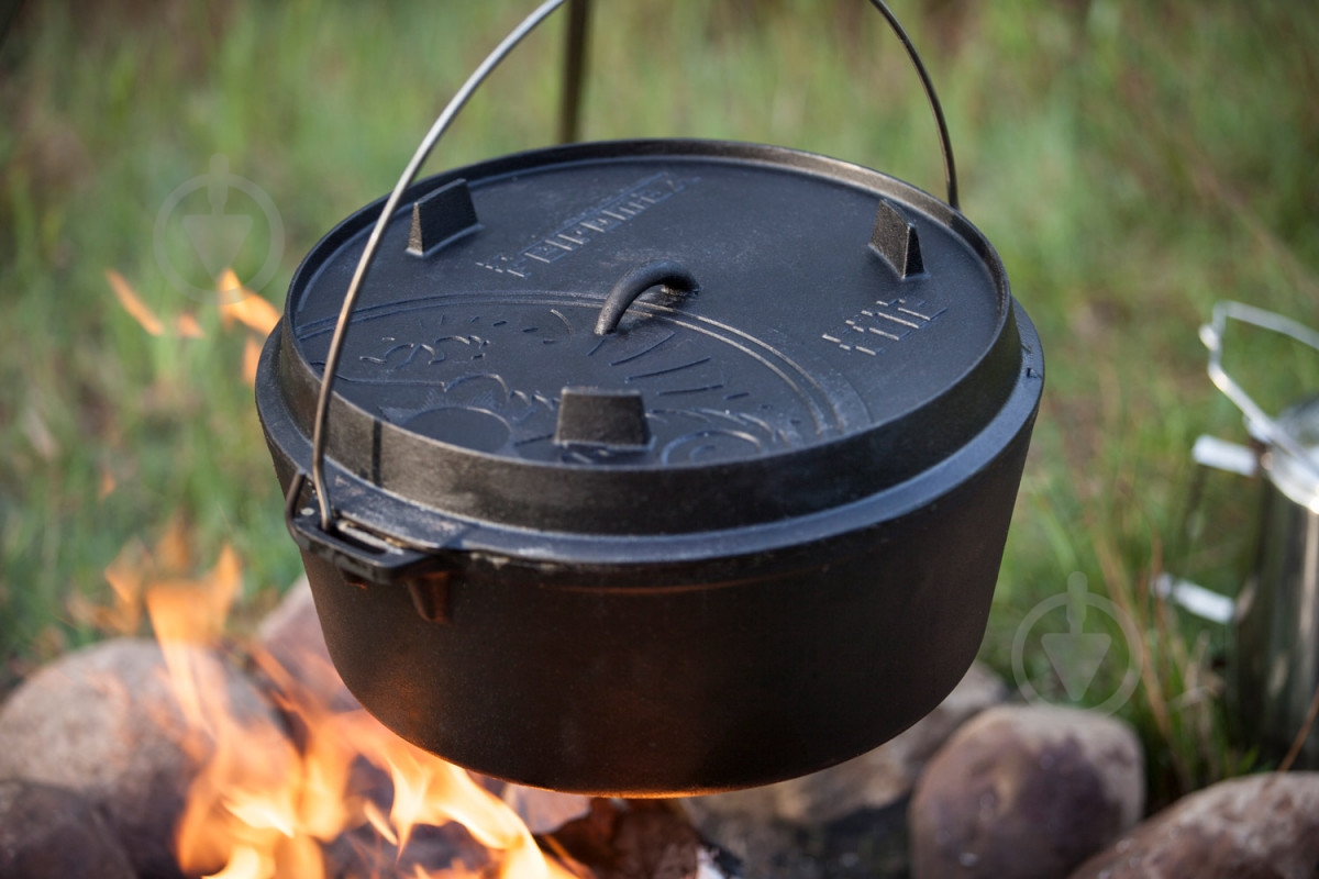 Казан із кришкою Petromax Dutch Oven ft12 плоске дно 10,8 л - фото 3