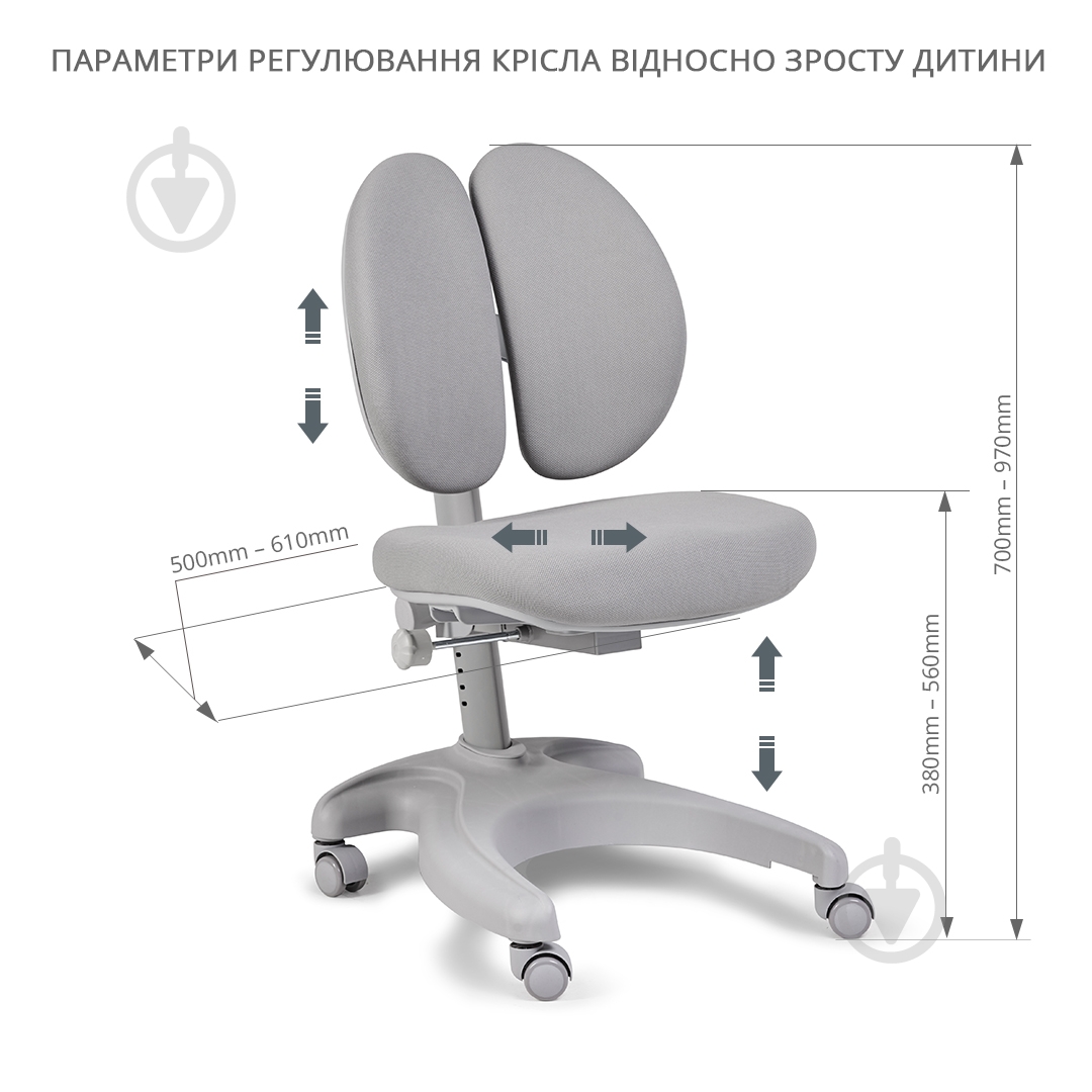 Кресло детское FunDesk Solerte серый - фото 8