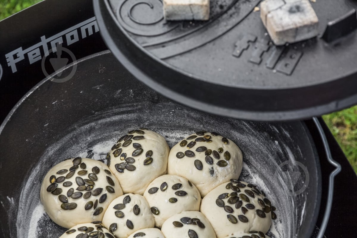 ᐉ Казан із кришкою Petromax Dutch Oven ft18 плоске дно 16,1 л