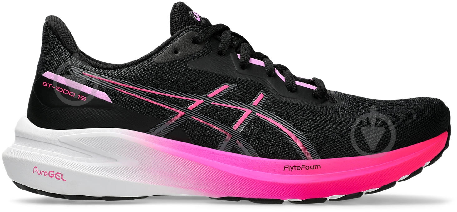 Кроссовки женские Asics GT-1000 13 1012B663-005 р.37 черные с розовым - фото 1