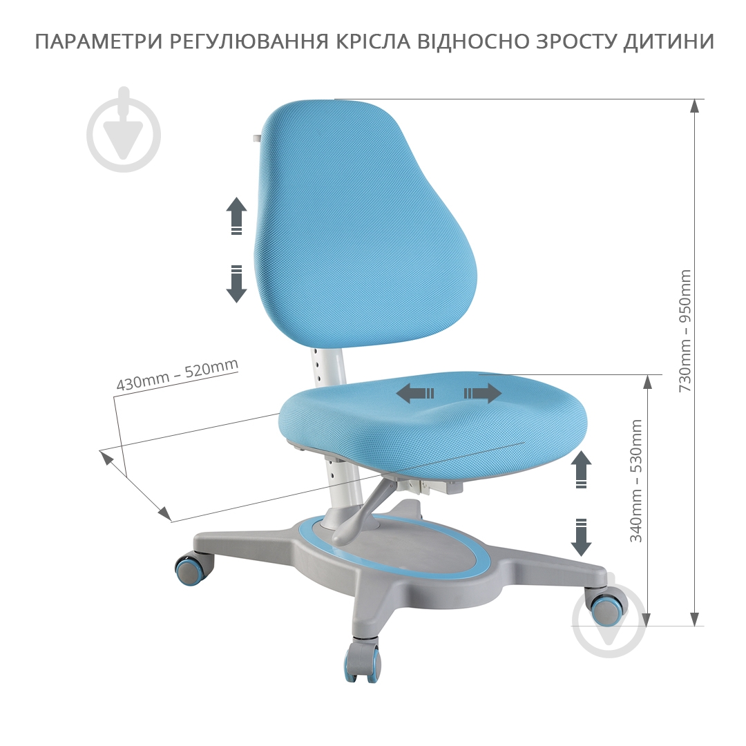 Кресло детское FunDesk Primavera I голубой - фото 4
