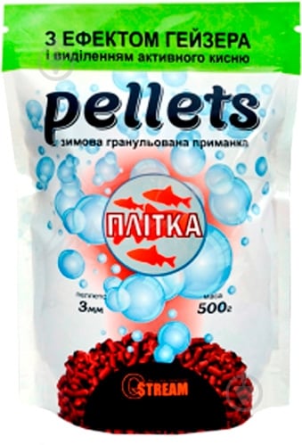 Прикормка G.Stream Pellets (эффект гейзера) 500 г мотыль Pellets ПЛОТВА 500г - фото 1