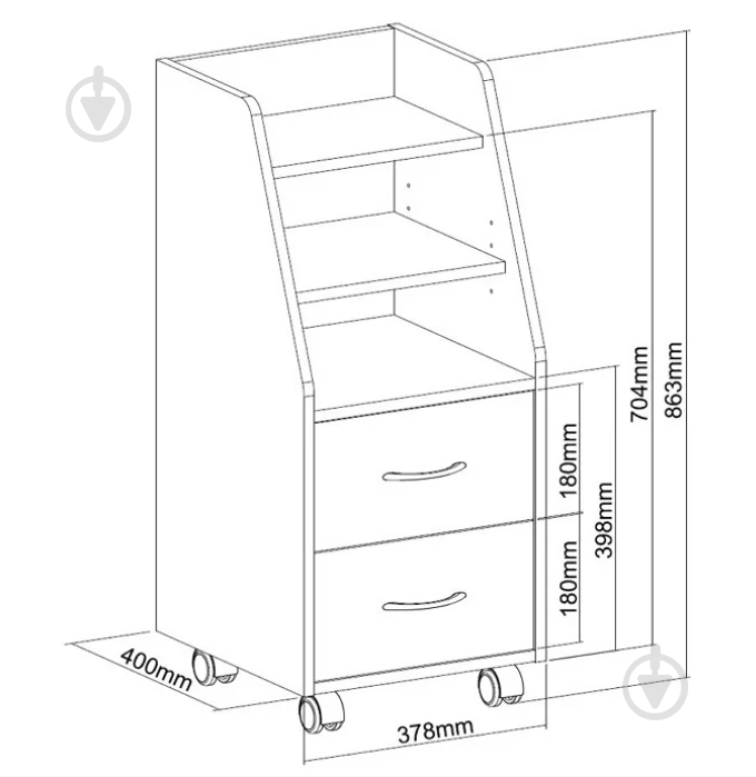 Шкафчик FunDesk SS15 белый - фото 2