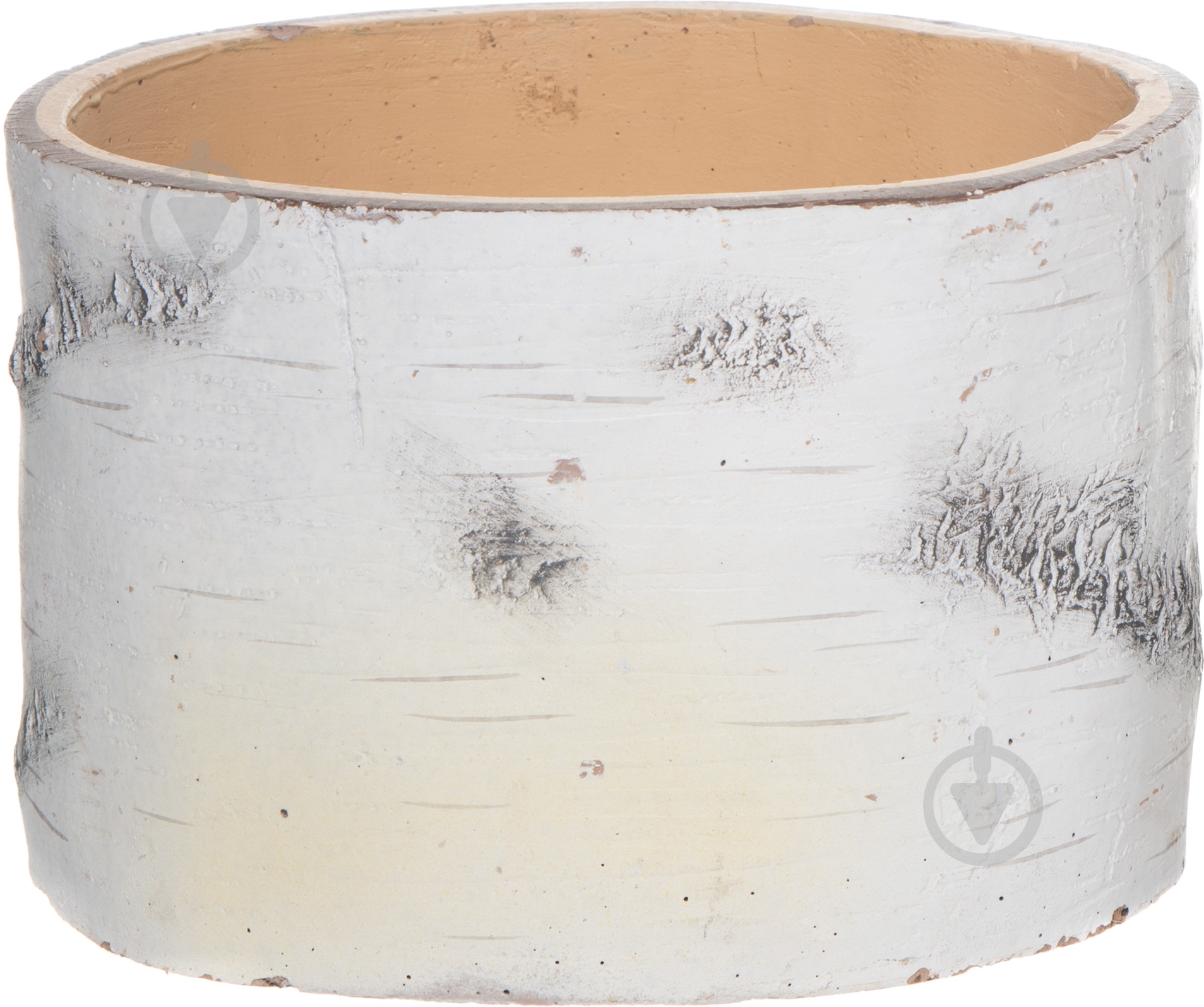 Кашпо декоративное Engard Береза круглый 6,2 л белый с серым (JHW-06) - фото 1