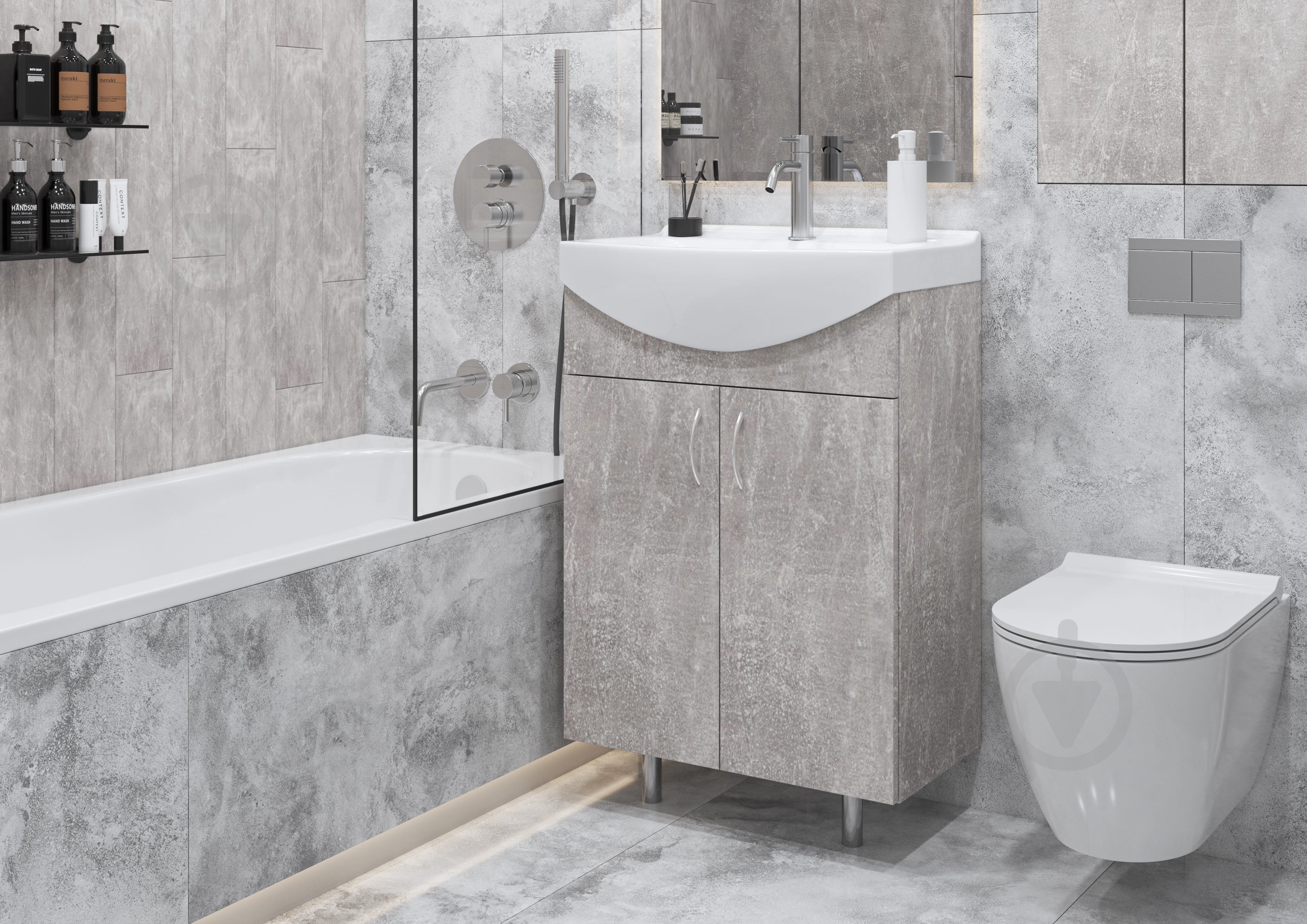 Тумба напольная Грейд Артик 55 бетон под умывальник Cersania 55 - фото 2
