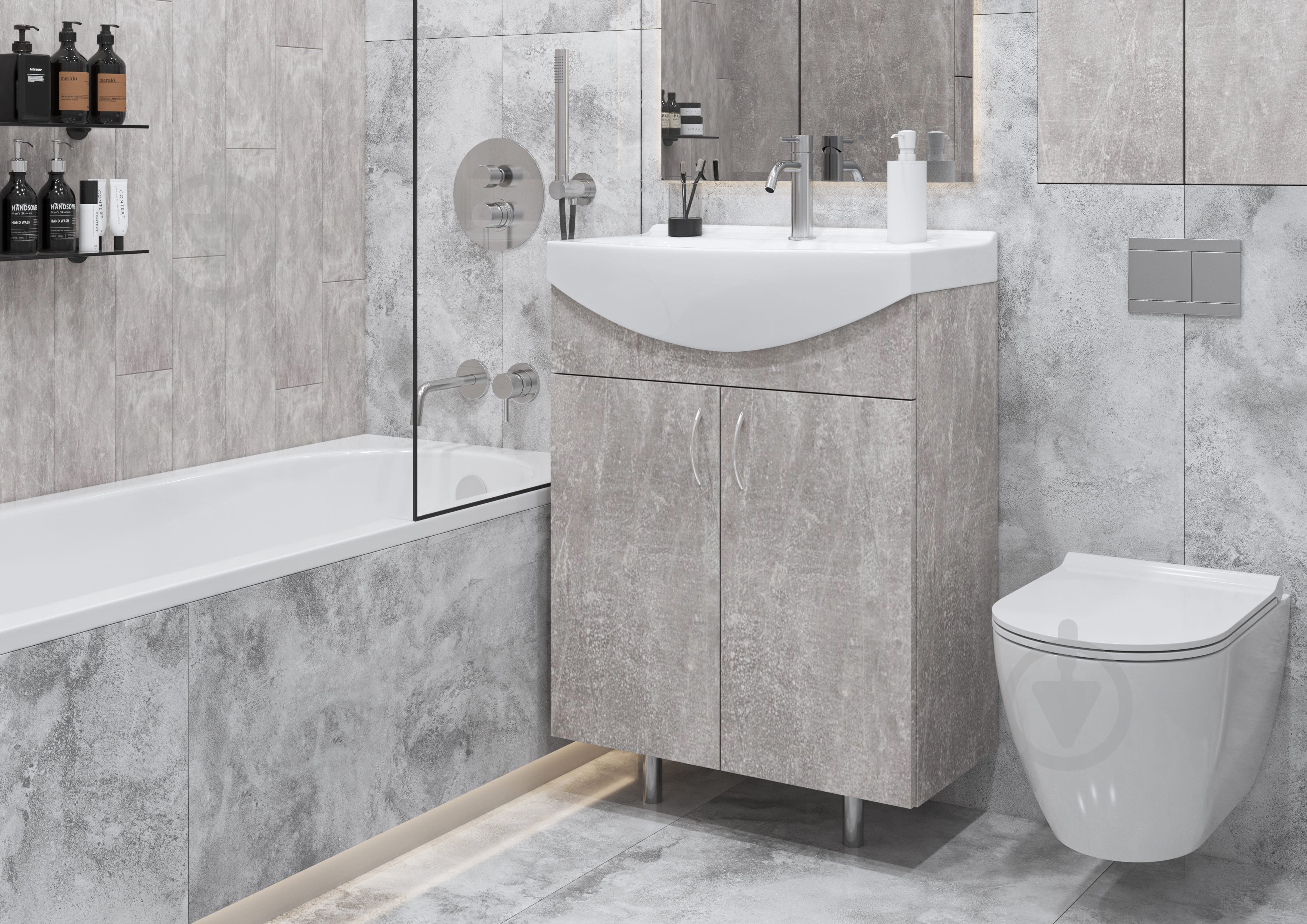 Тумба напольная Грейд Артик 60 бетон под умывальник Cersania 60 - фото 2 Тумба напольная Грейд Артик 60 бетон под умывальник Cersania 60 - фото 2