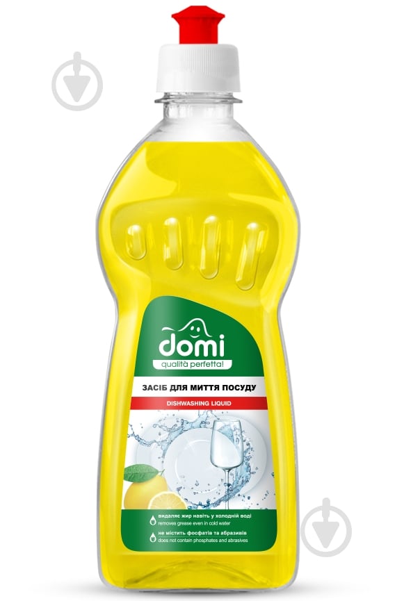 Средство для ручного мытья посуды Domi Лимон 0,5 л - фото 1 Средство для ручного мытья посуды Domi Лимон 0,5 л - фото 1