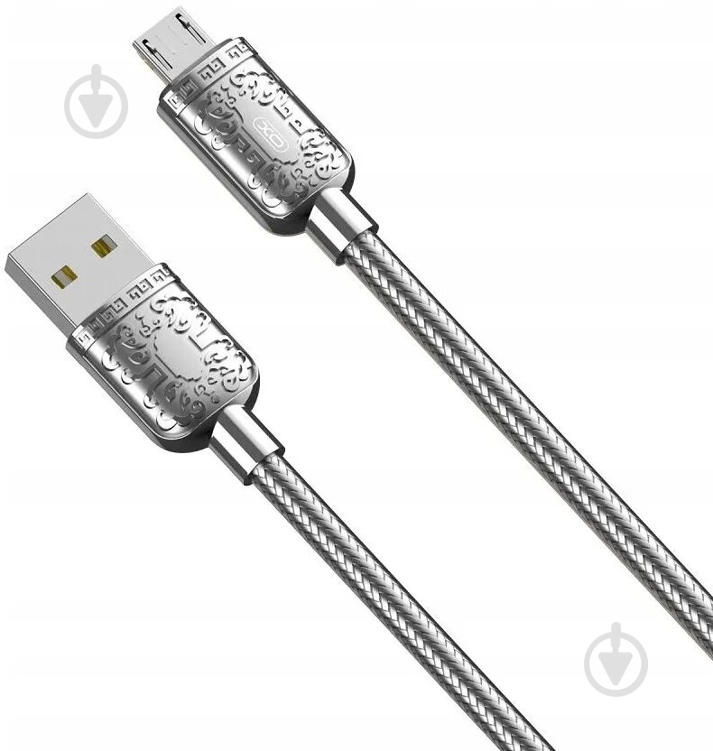 Кабель Xo USB A - Micro B NB216 2.4А 1 м серебристый - фото 1