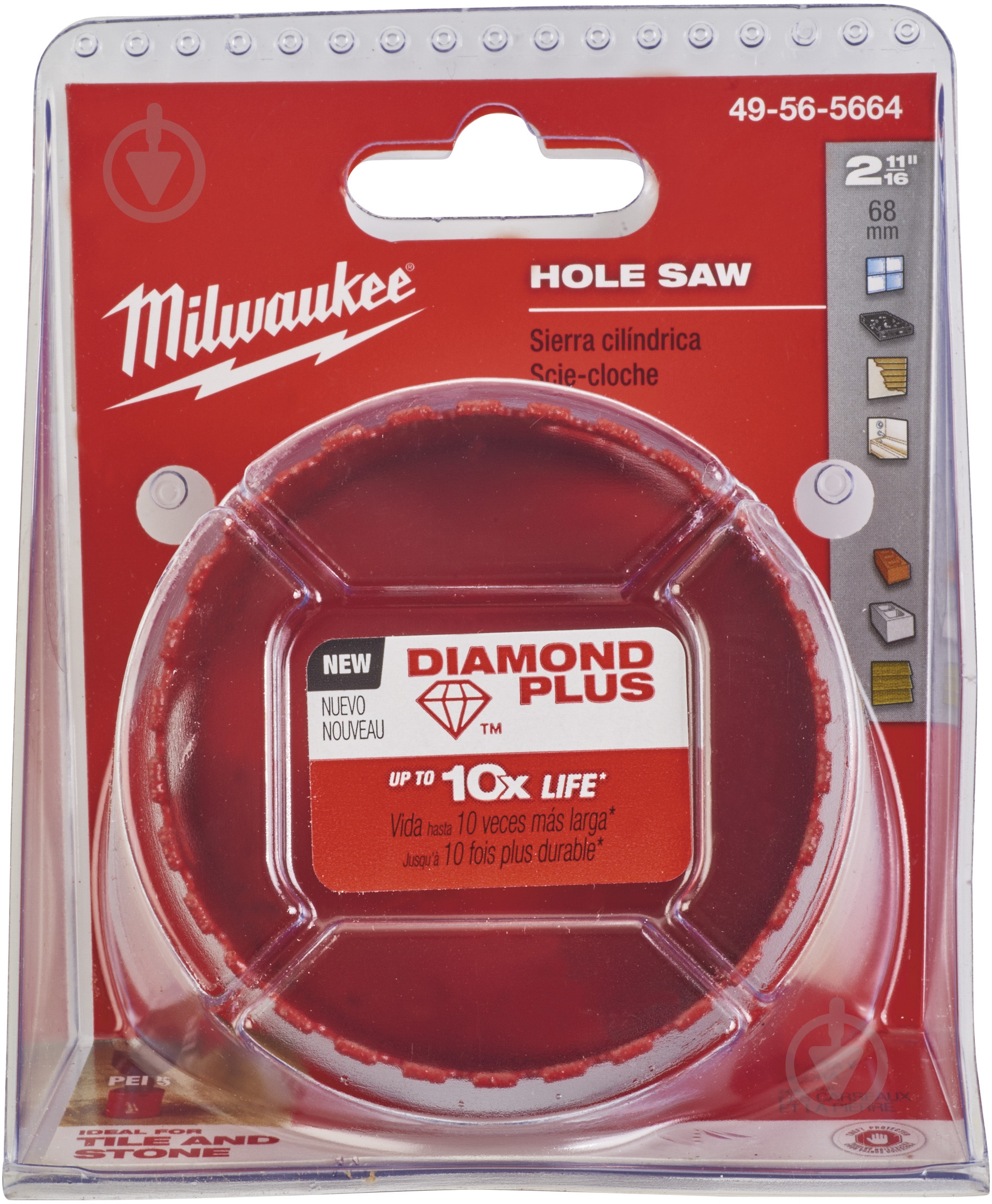 Коронка алмазна Milwaukee 68 мм Diamond Plus 49565664 - фото 2
