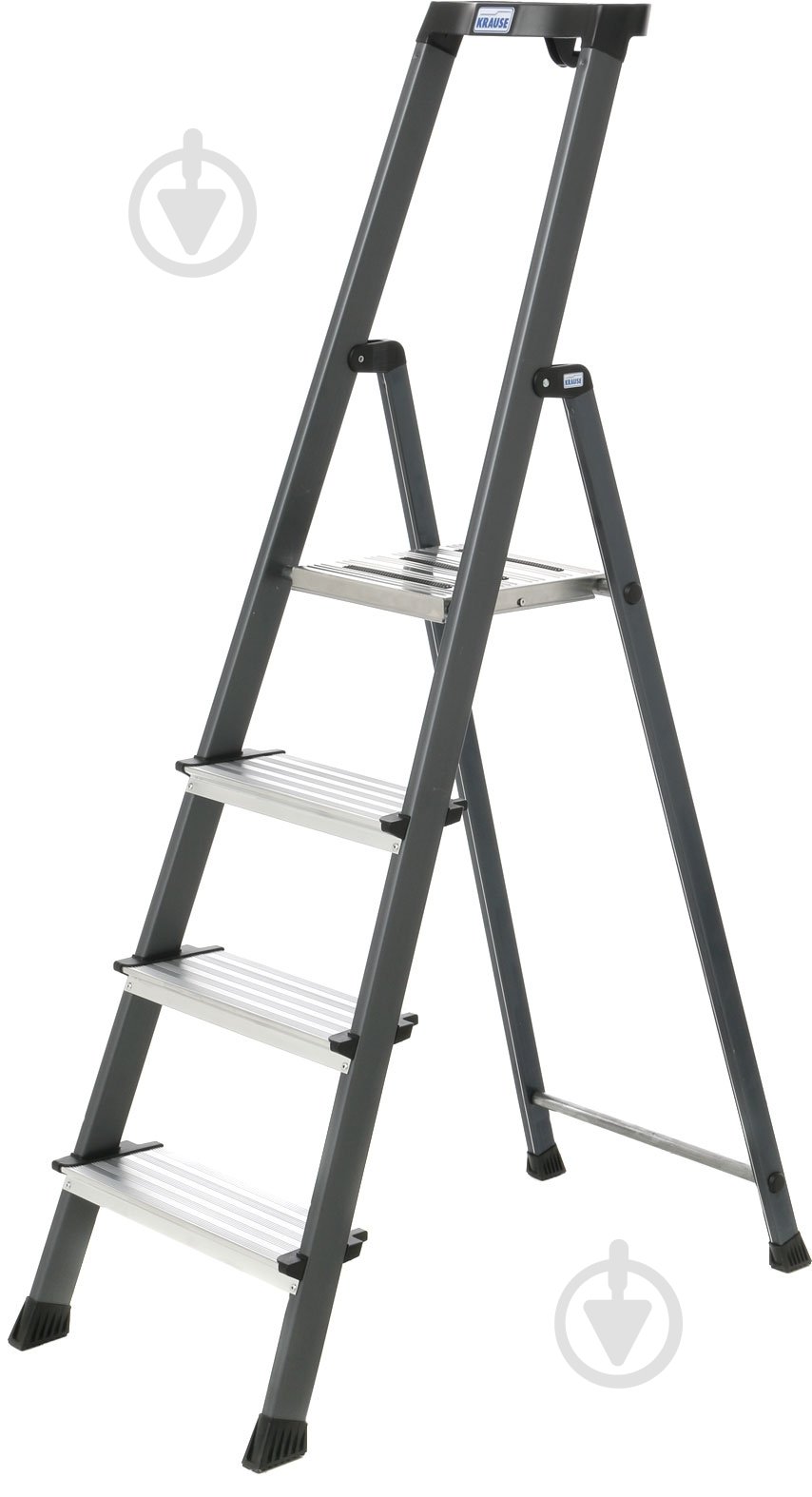 Лестница-стремянка Krause Securo 4 анодированная (126429) c органайзером - фото 1
