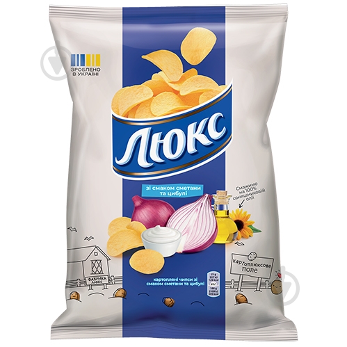 Чипси Люкс Чипси картопляні Сметана та цибуля Люкс м/у 125 г - фото 1