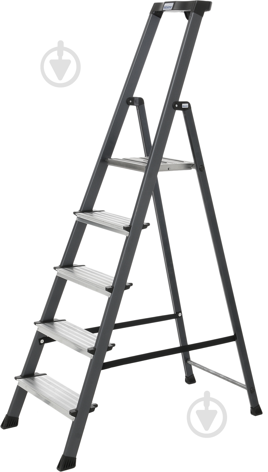 Лестница-стремянка Krause Securo 5 анодированная (126436) c органайзером - фото 1