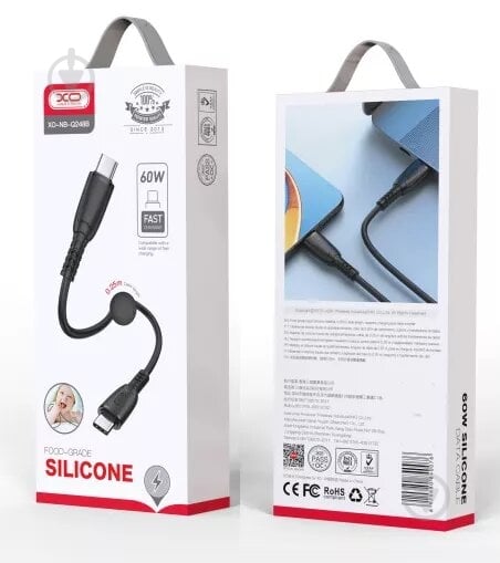 Кабель Xo USB C - USB C NB-Q248B 0,25 м black - фото 3 Кабель Xo USB C - USB C NB-Q248B 0,25 м black - фото 3